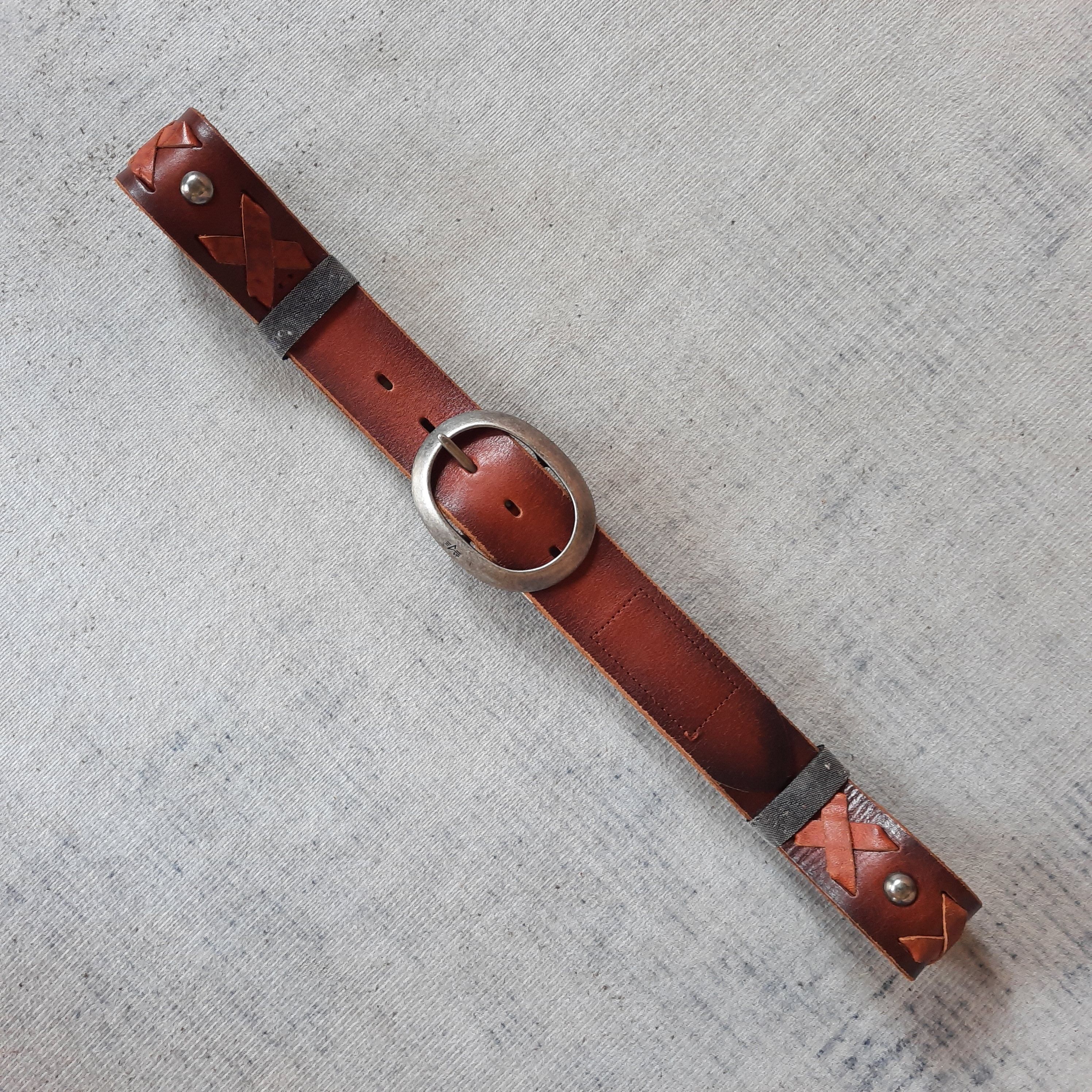 Tornado Mart ☠️ Alpha industries skull military style cross leather belt Size ONE SIZE - 12 Thumbnail