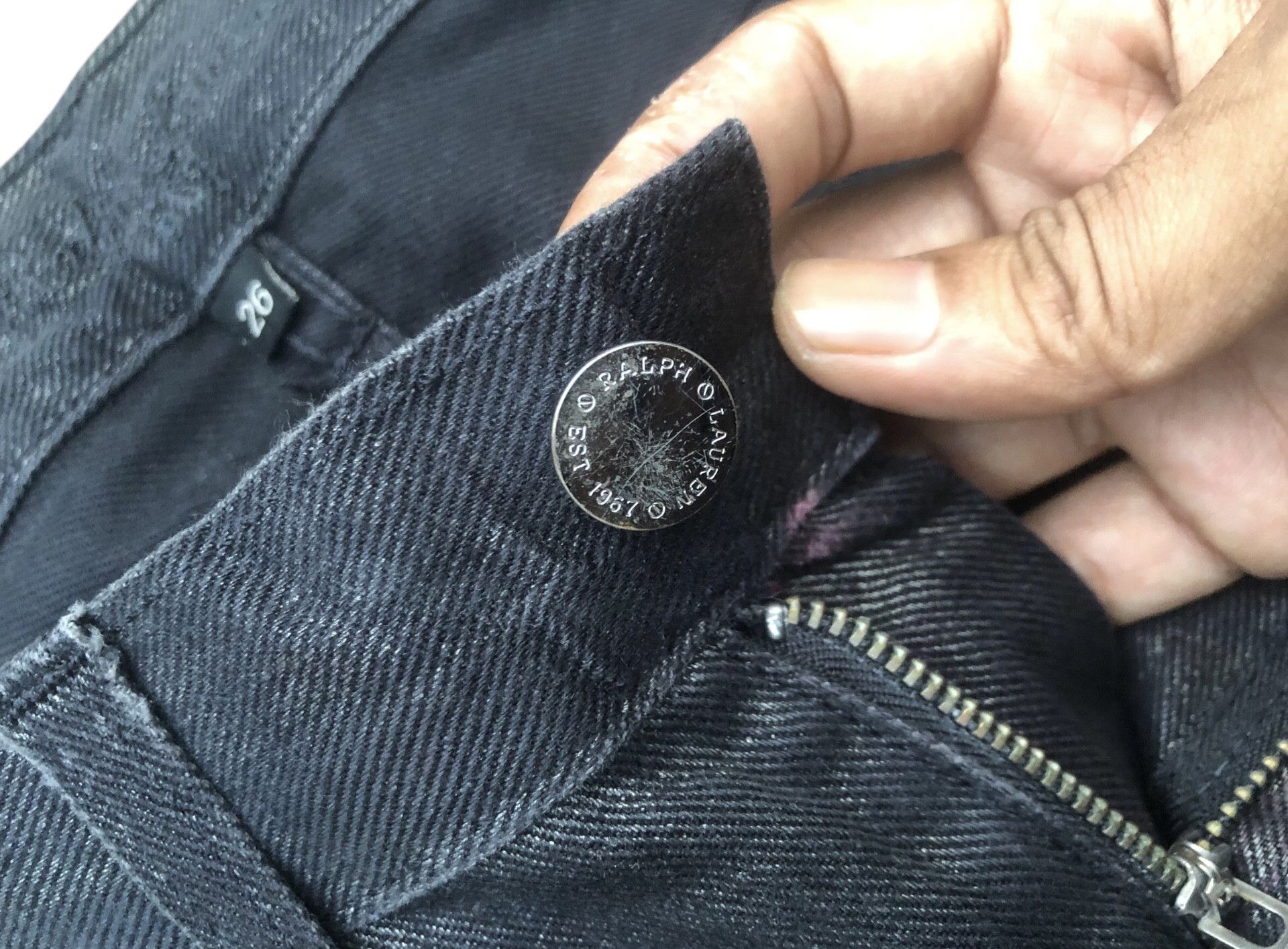 Ralph Lauren 🔥RALPH LAUREN 867 Gunmetal Cut Flare Bootcut Velvet Jeans Size 30" / US 8 / IT 44 - 10 Thumbnail