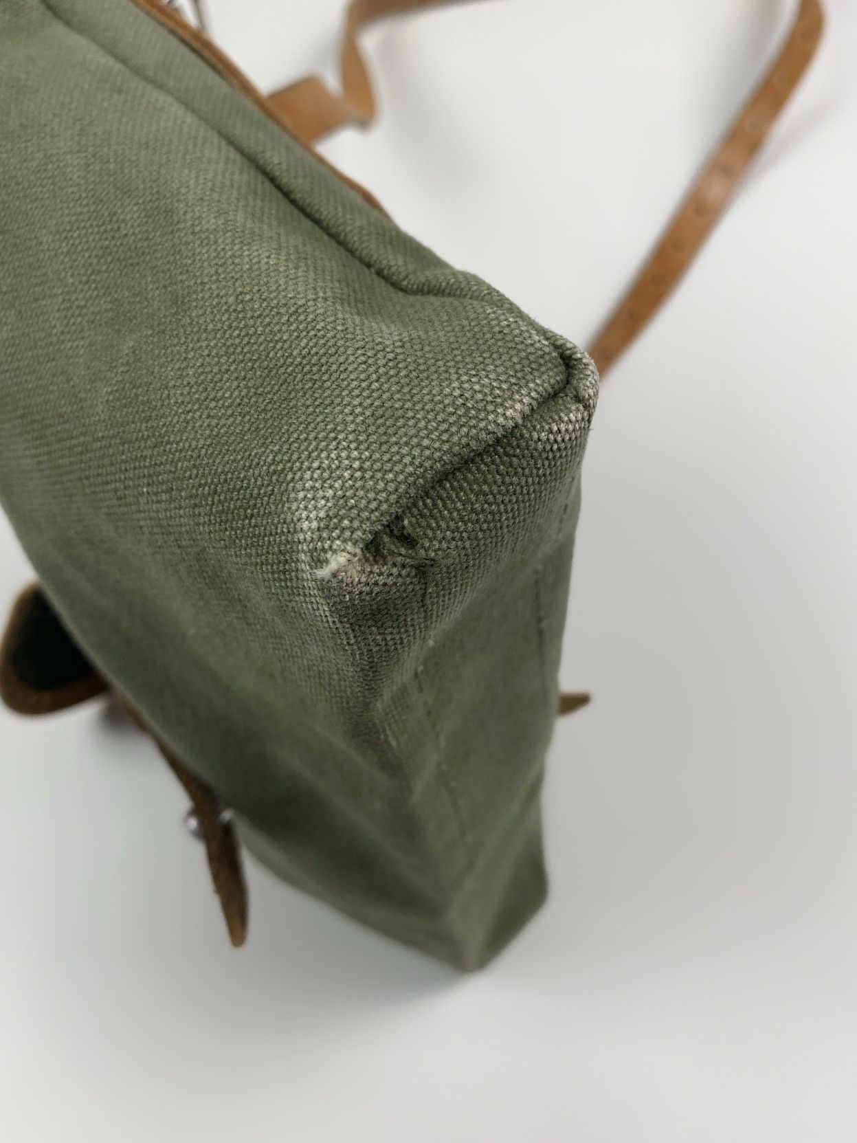 Vintage 60s 70s Vintage Hunter Green Canvas Essentials Shoulder Bag Size ONE SIZE - 7 Thumbnail