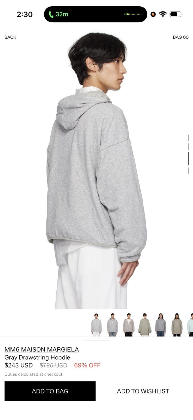 Maison Margiela MM6 Maison Margiela Drawstring Hoodie Size US XL / EU 56 / 4 - 2 Thumbnail