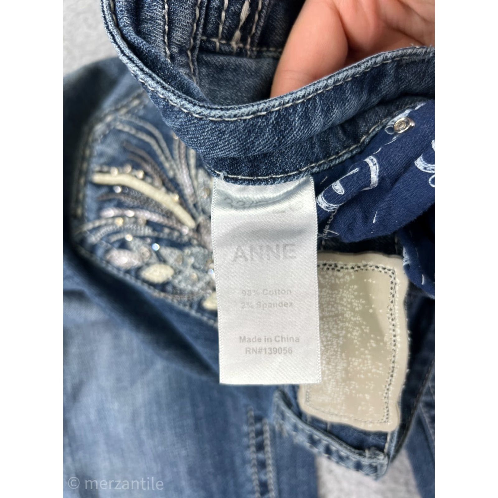 Vintage Shyanne Denim Jeans 33 Blue Bootcut Women’s Jeans Embellished Sequin Bling Embroidered 5-Pocket Size 24" / US 00 / IT 34 - 4 Thumbnail