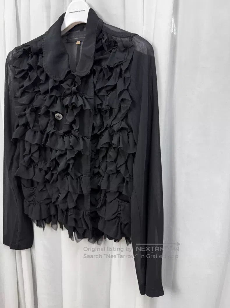 Comme des Garcons Comme des Garcons Lace fringed jacket with sheer mesh pane Size S / US 4 / IT 40 - 2 Thumbnail