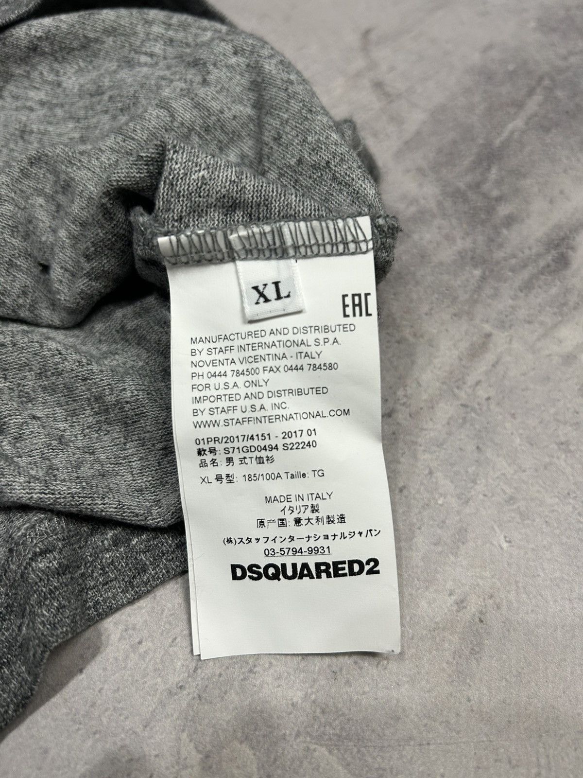 Dsquared2 Dsqured2 Glamhead melange cotton stained Tee Size XL Size US XL / EU 56 / 4 - 9 Thumbnail