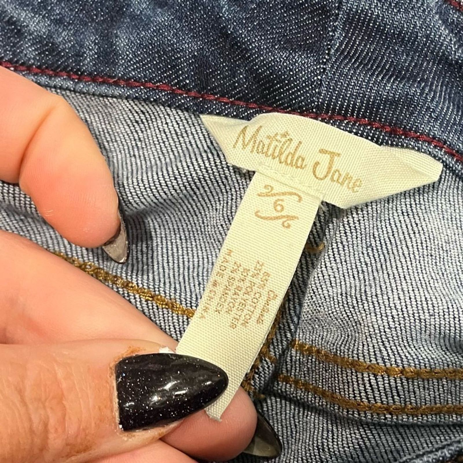 Vintage Matilda Jane Skinny Jeans Mid Rise Fading Whiskering Size 6 Size 28" / US 6 / IT 42 - 6 Thumbnail