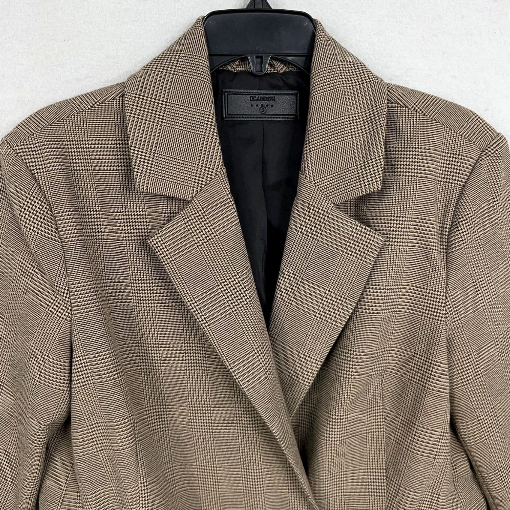 Vintage BLANKNYC Blazer Jacket Womens Small Plaid Double Breasted Houndstooth Brown Notch Lapels Button Button Cuffs Lined Office Workwear Womens Small Blazer Size S / US 4 / IT 40 - 2 Thumbnail