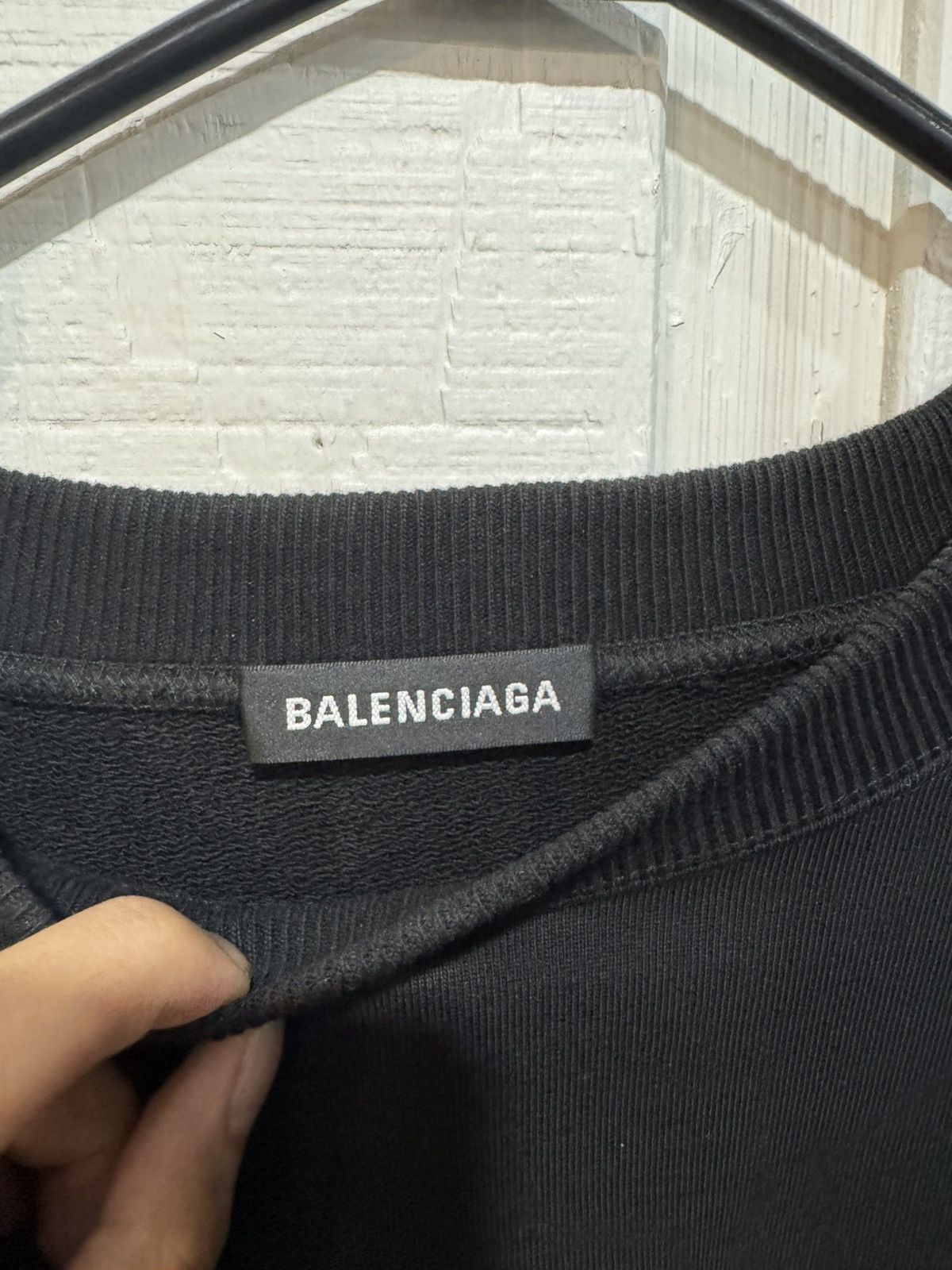 Balenciaga Mini Logo Font Black Sweater Size US M / EU 48-50 / 2 - 3 Thumbnail