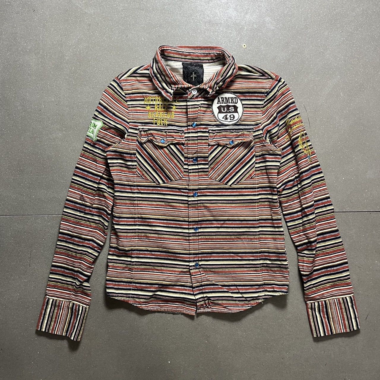 If Six Was Nine × Japanese Brand × Le Grande Bleu (L.G.B.) Riot Japanese Brand Stripe Shirt Size S / US 4 / IT 40 - 1 Thumbnail