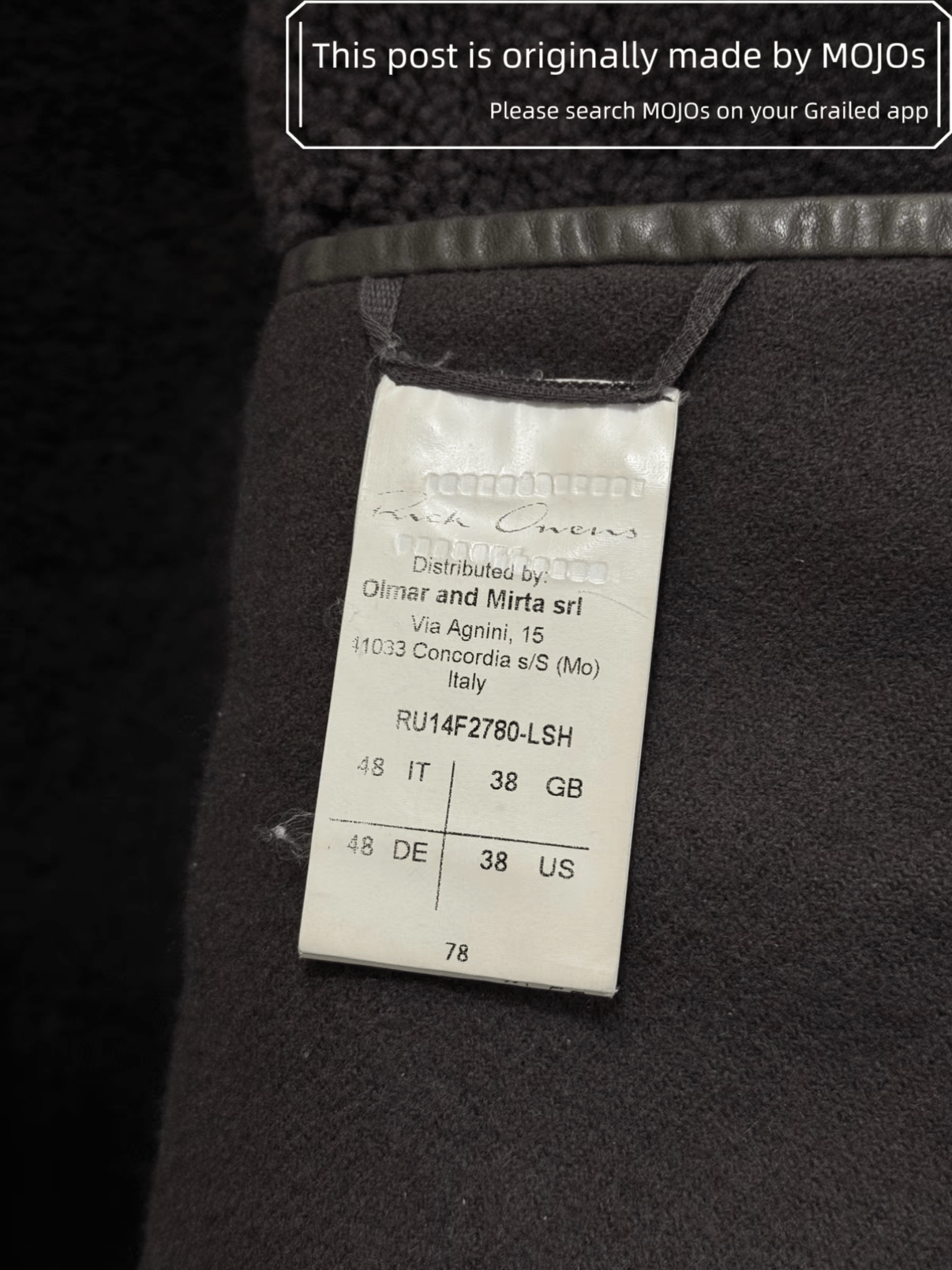 Rick Owens Sz 48 Rick Owens 14AW Leather Fur Coat mojos194411 Size US M / EU 48-50 / 2 - 7 Thumbnail