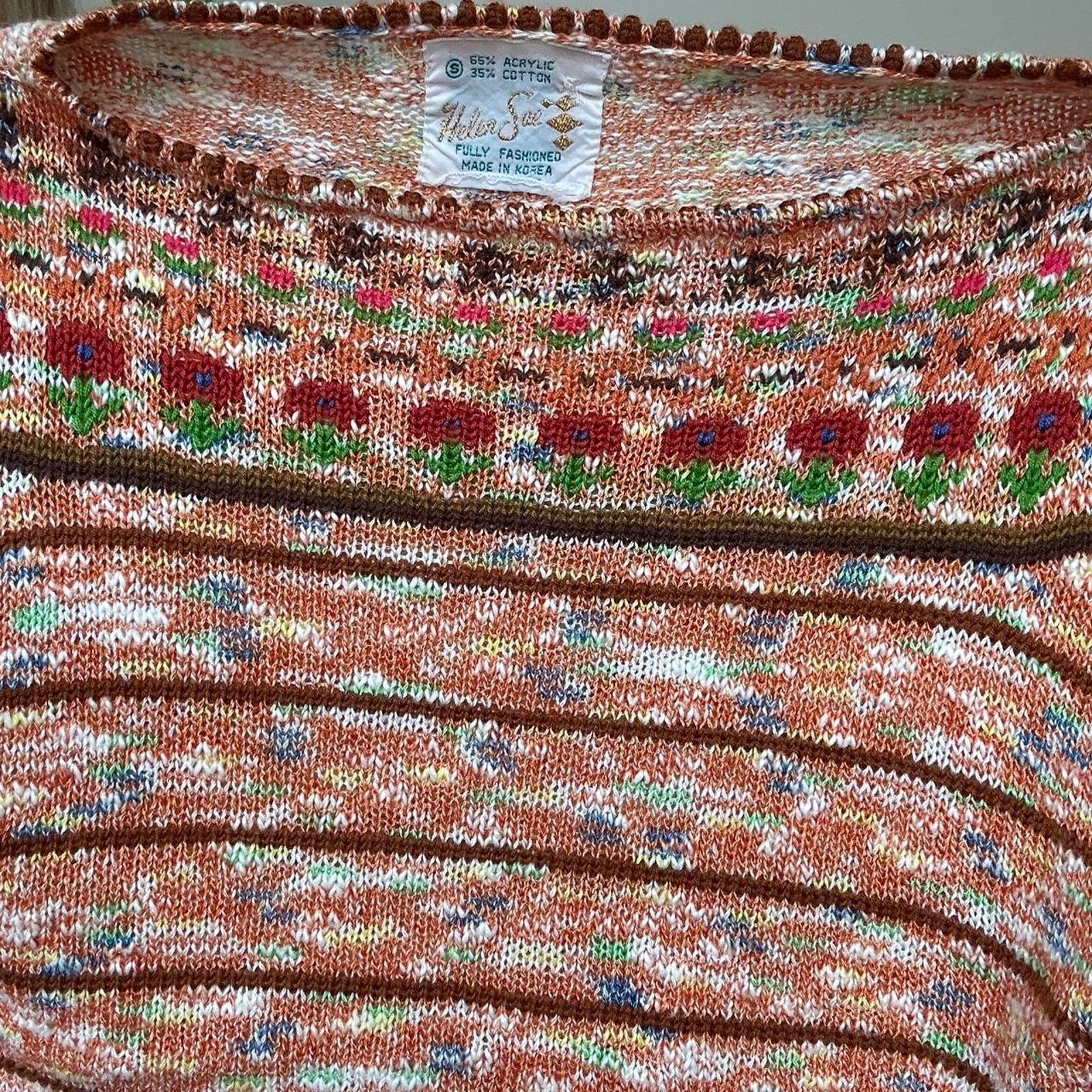 Other Vintage Orange Tulip Sweater (XS) Size XS / US 0-2 / IT 36-38 - 6 Thumbnail
