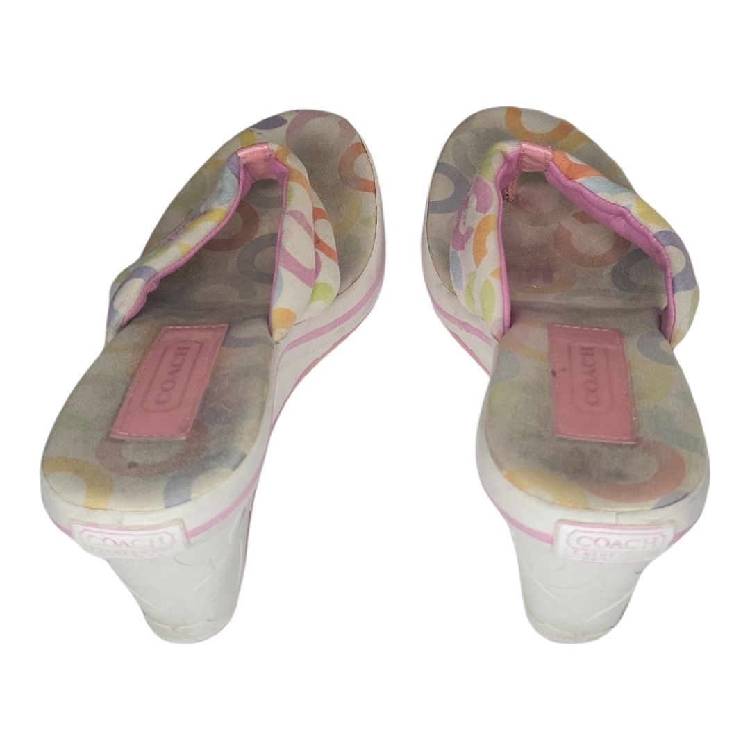 Coach Coach Women Wedge Sandals Size 6B Dalores Mixed Print Rainbo Size US 6 / IT 36 - 4 Thumbnail