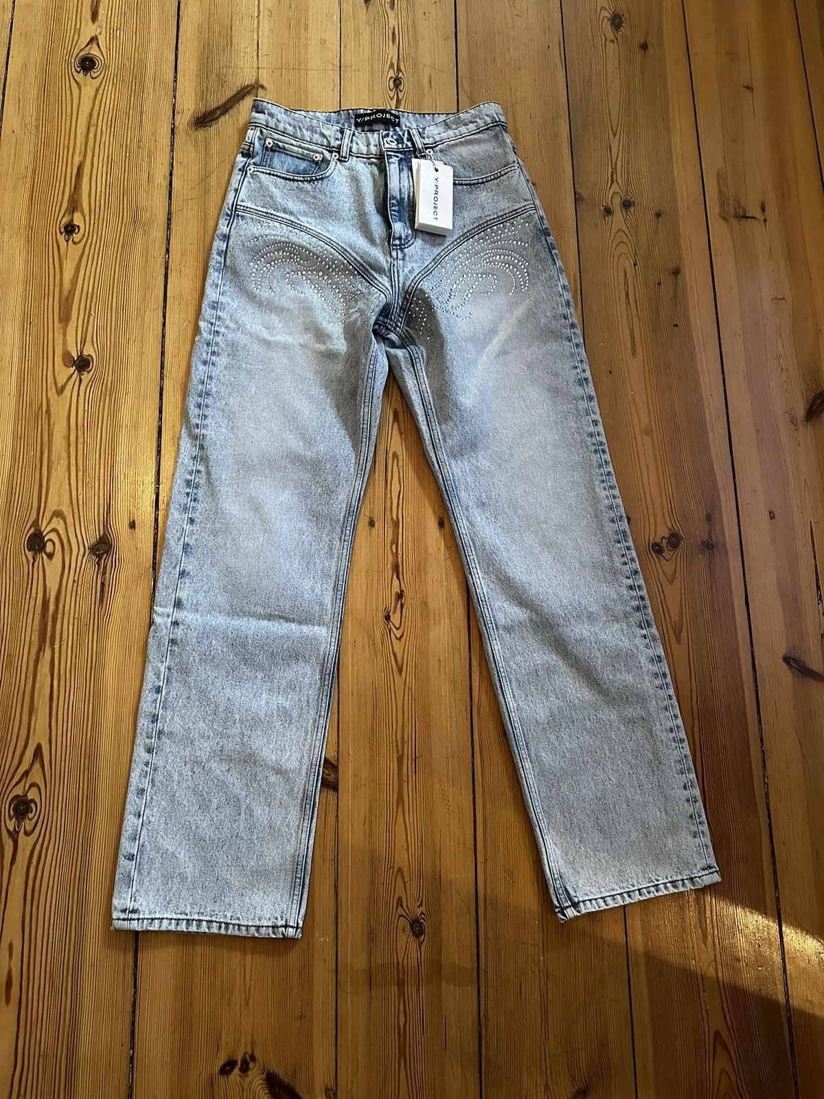 Y/Project SSENSE Exclusive Blue Crystal Jeans Size US 28 / EU 44 - 1 Thumbnail