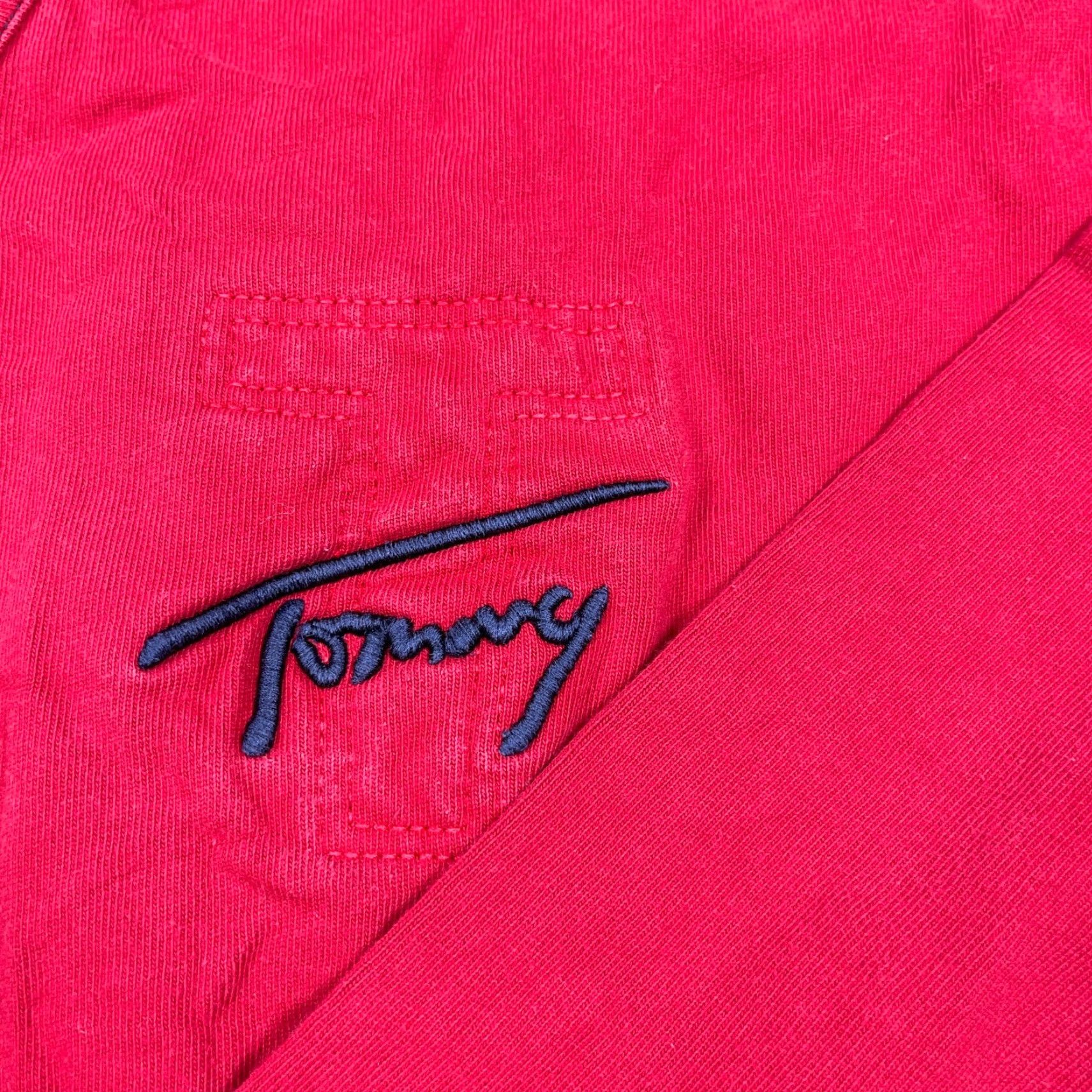 Tommy Hilfiger VINTAGE Tommy Hilfiger Shirt Men Medium Red Long Sleeve V Neck Rugby 90s Heavy Size US M / EU 48-50 / 2 - 5 Thumbnail