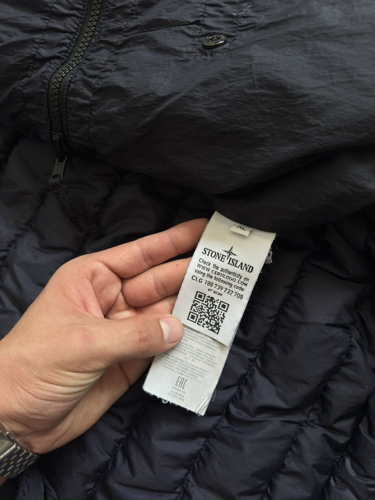 Stone Island Vintage Stone Island Garment Dyed Micro Down Puffer Jacket Size US XL / EU 56 / 4 - 12 Thumbnail