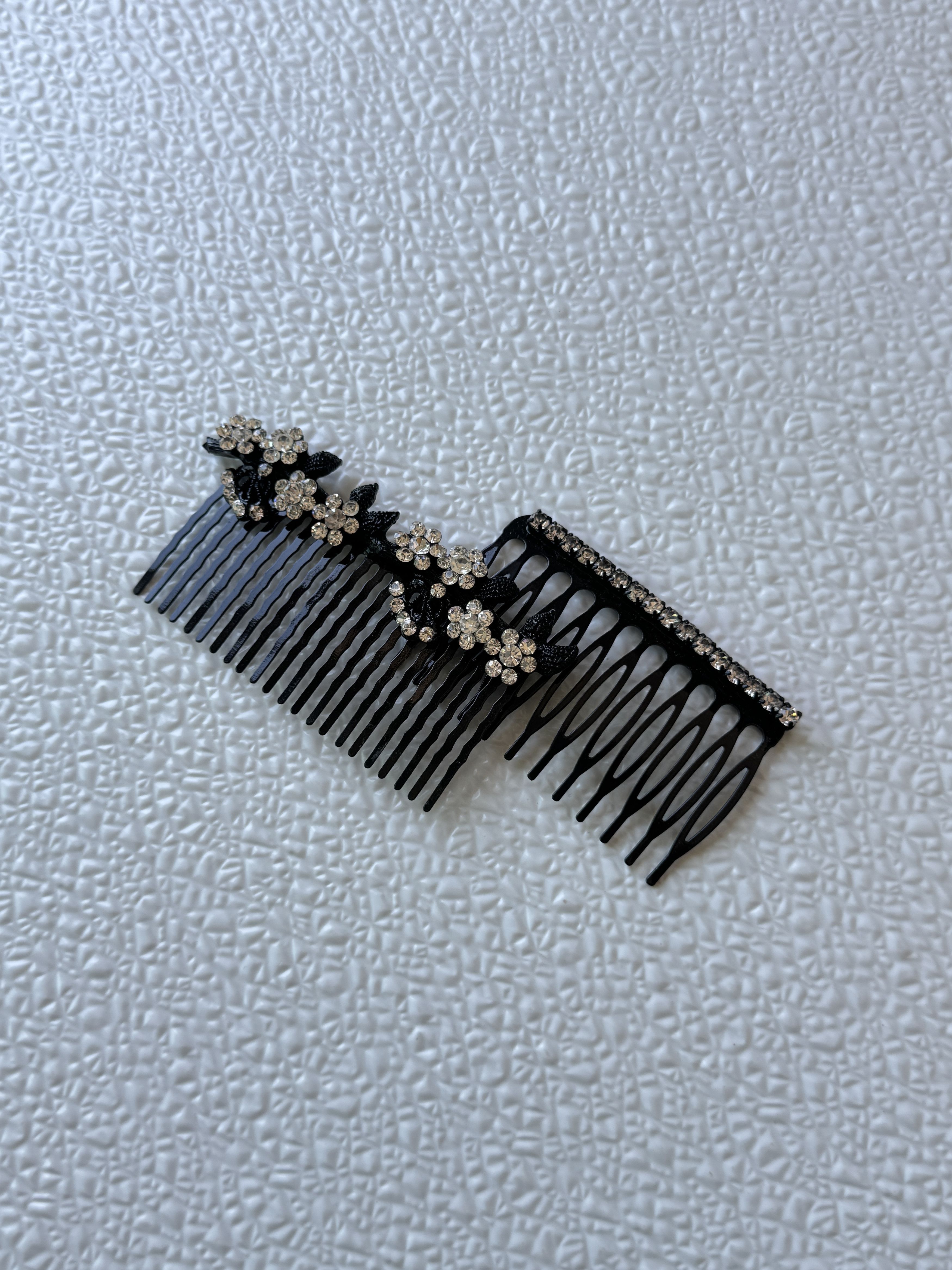 Other Black Rhinestone Floral Hair Comb Set Size ONE SIZE - 6 Thumbnail