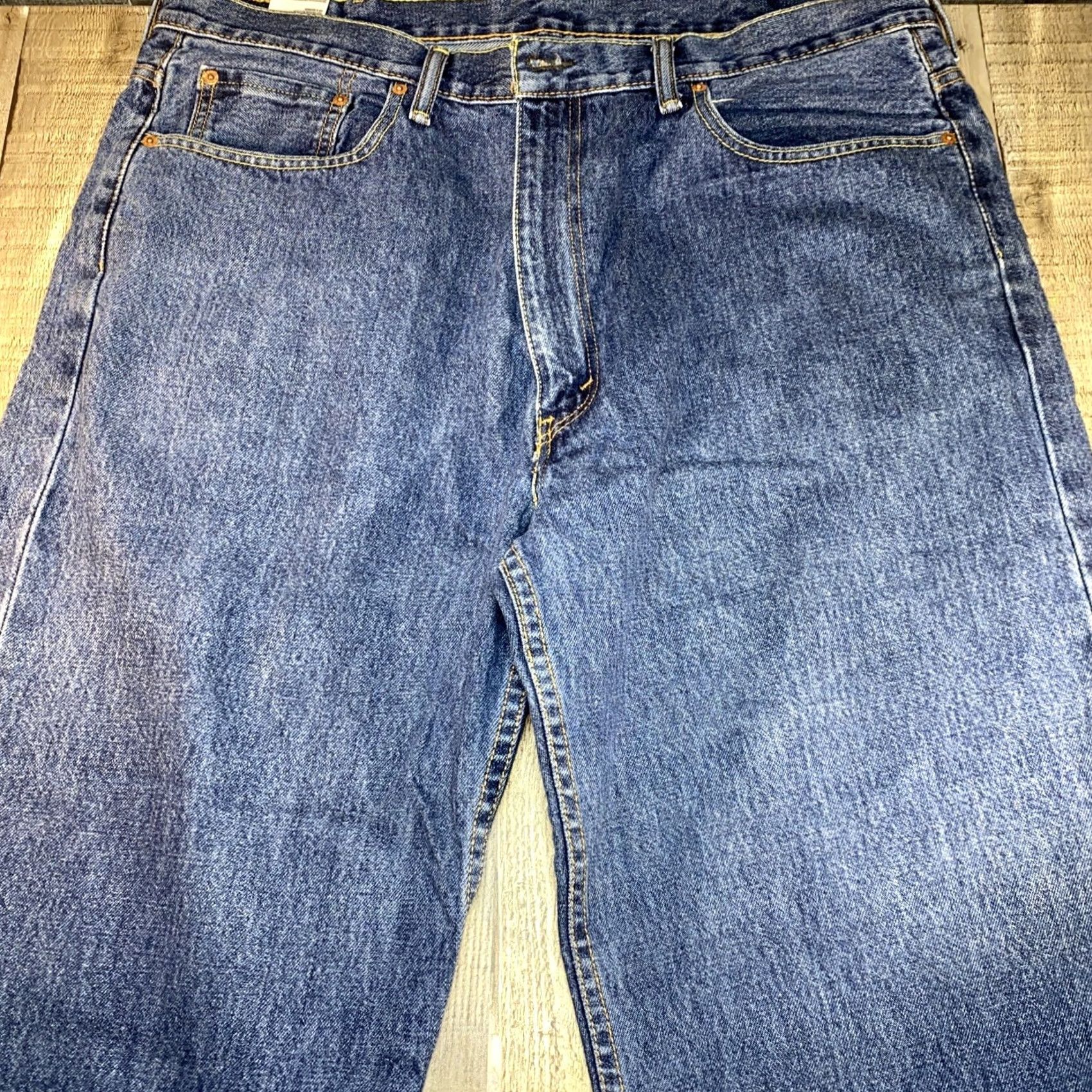 Levi's Levi's 550 Relaxed Fit Straight Leg Jeans Mens 42X32 Blue Denim 5-Pocket Belt Loops Wool? Size US 42 / EU 58 - 3 Thumbnail