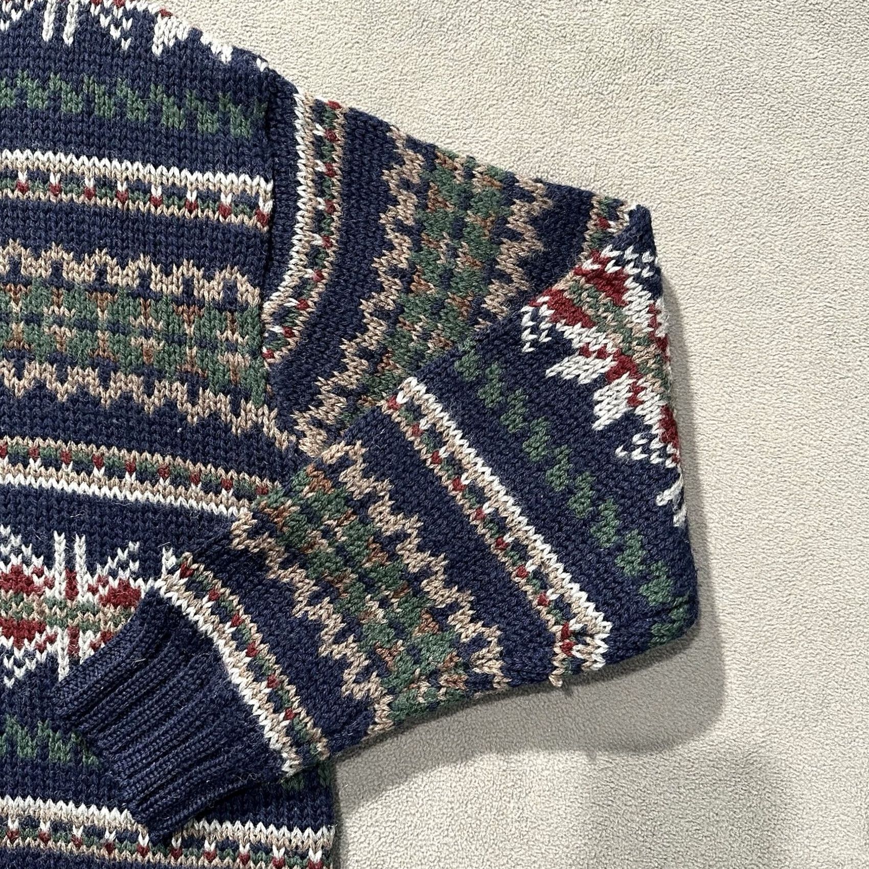 Gap Vintage Gap Sweater Mens M Blue Fair Isle Nordic Snowflakes Wool Hong Kong GUC Size US M / EU 48-50 / 2 - 7 Thumbnail