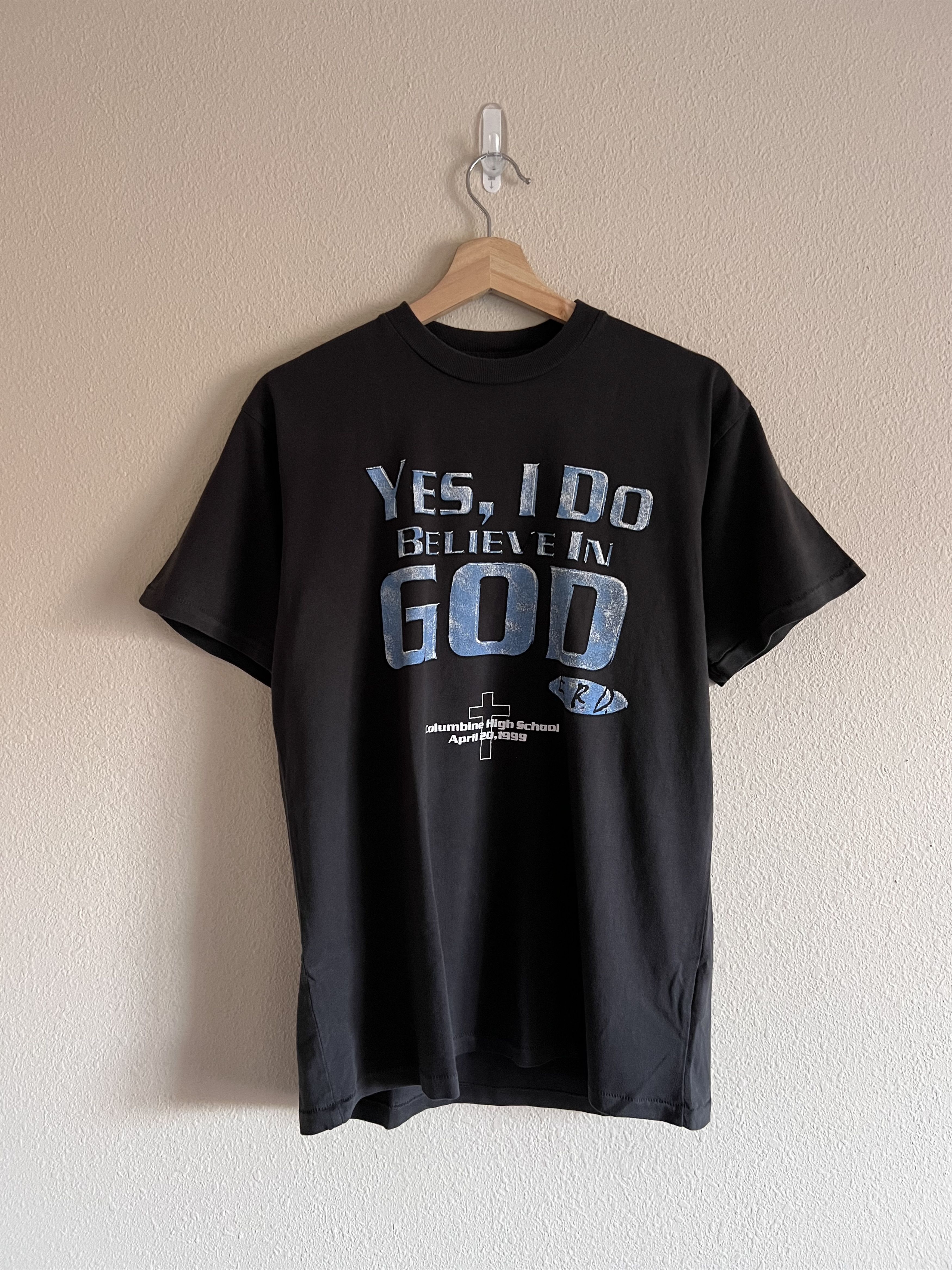 image of Enfants Riches Deprimes I Believe In God Columbine Tee in Black, Men's (Size XS)