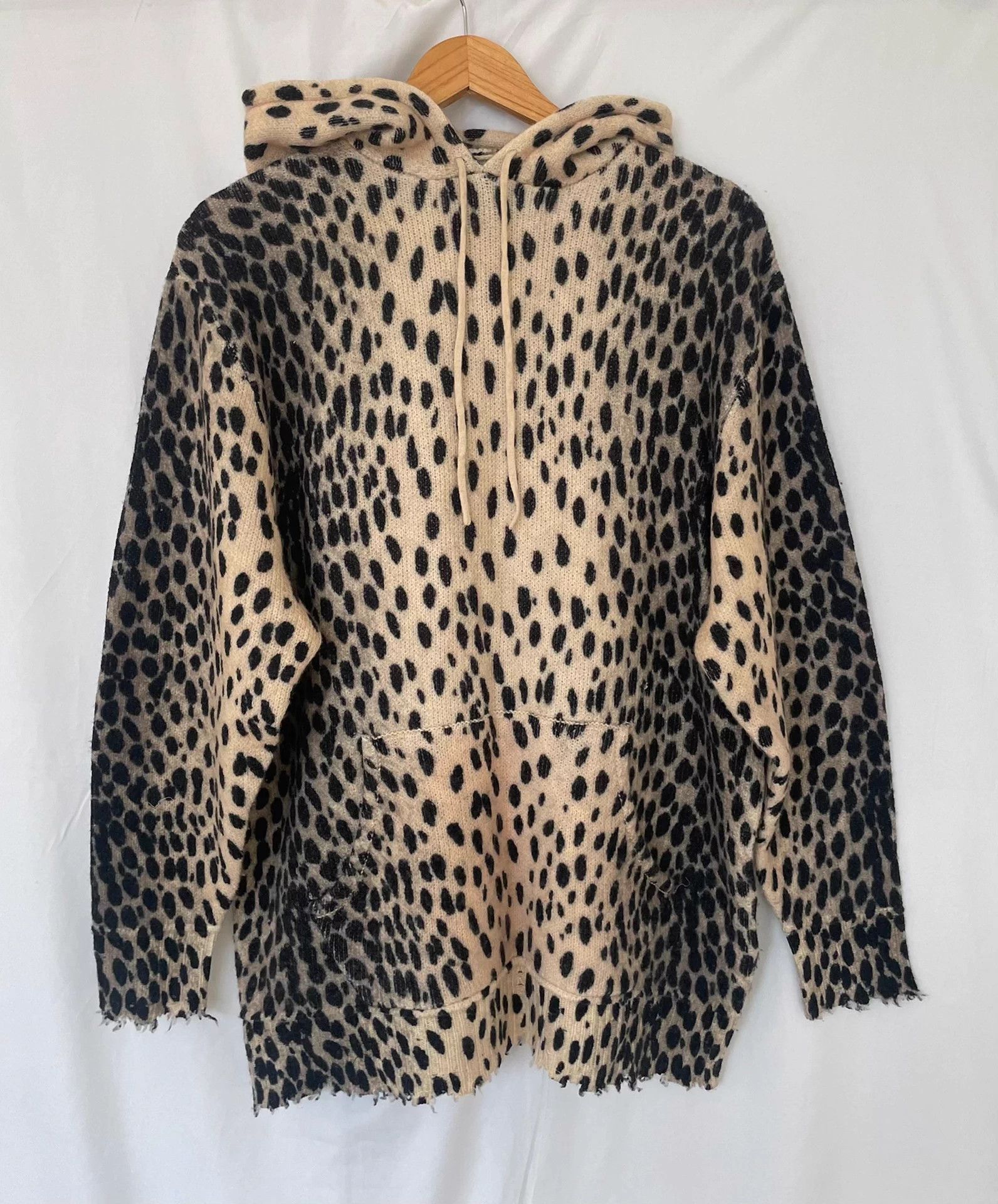 R13 R13 Cashmere Leopard Print Knit Hoodie Size XS / US 0-2 / IT 36-38 - 1 Thumbnail