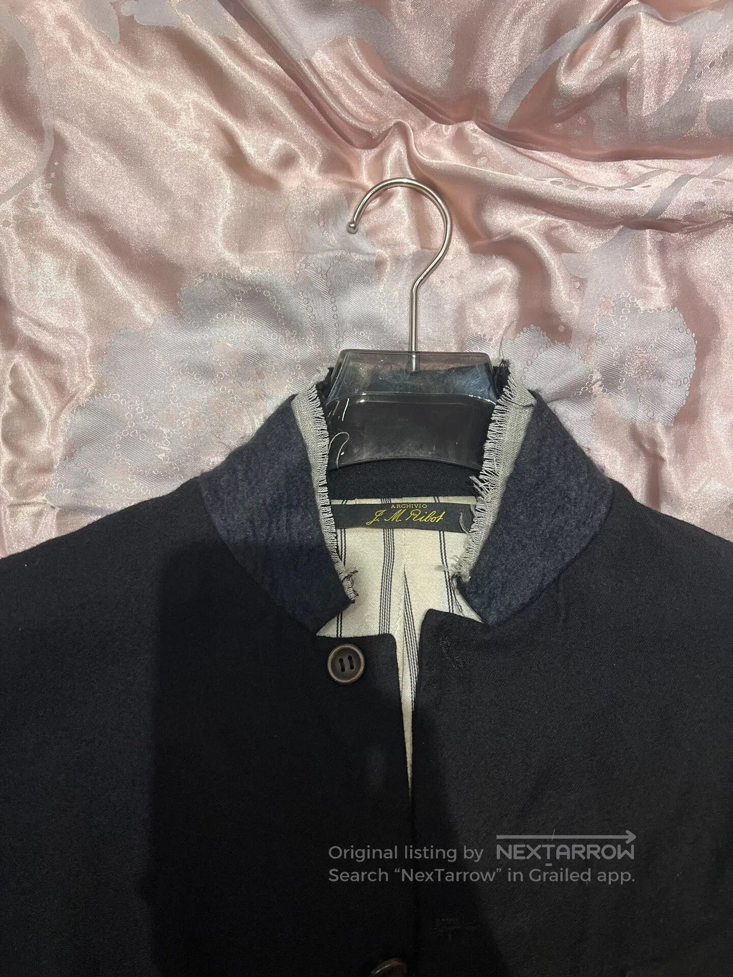 Archivio J.M. Ribot black ribbed coat with silk lining. Size US M / EU 48-50 / 2 - 3 Thumbnail
