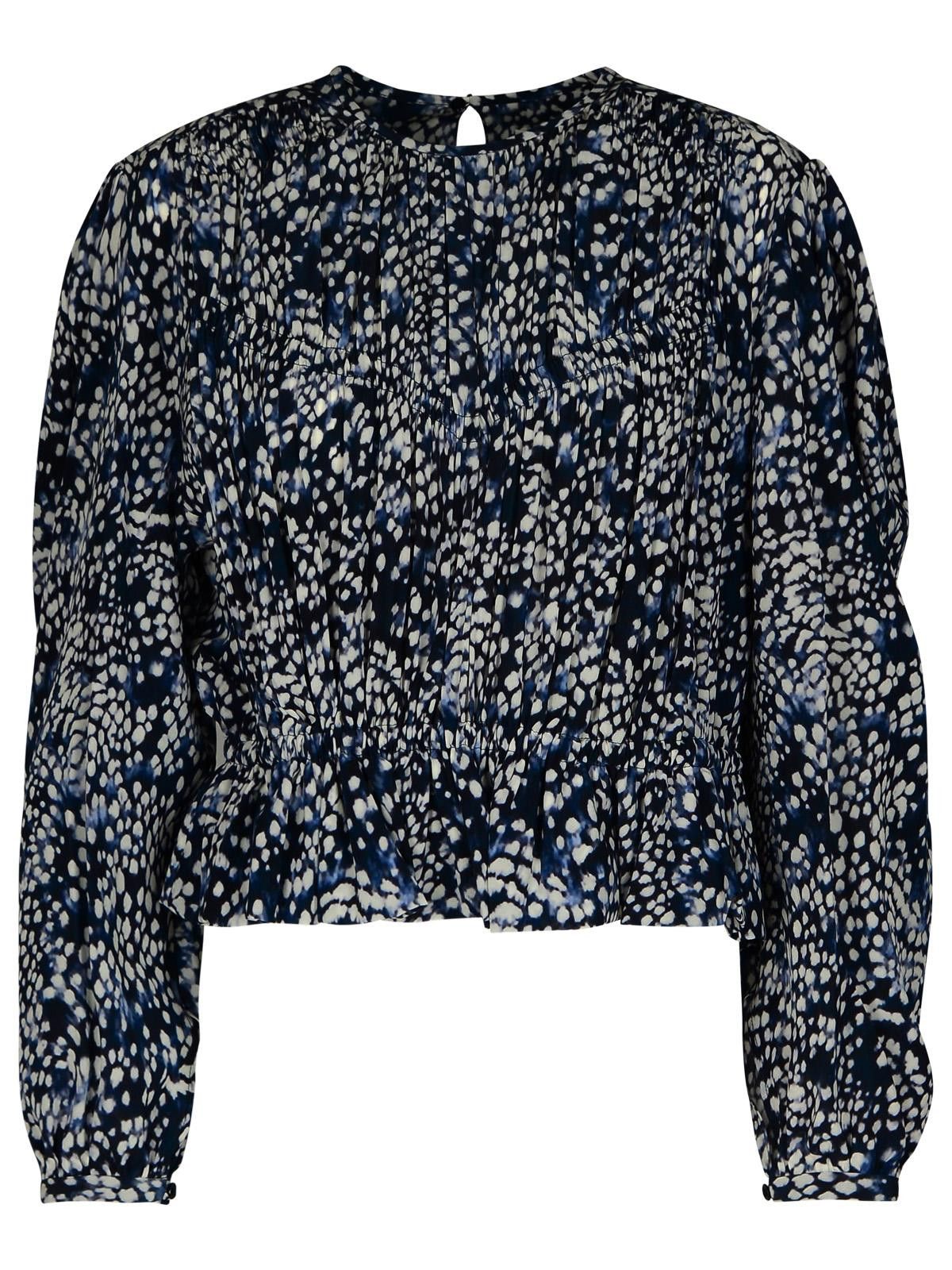 Isabel Marant ISABEL MARANT 'Gelina' Blue Silk Blend Blouse Size M / US 6-8 / IT 42-44 - 1 Thumbnail