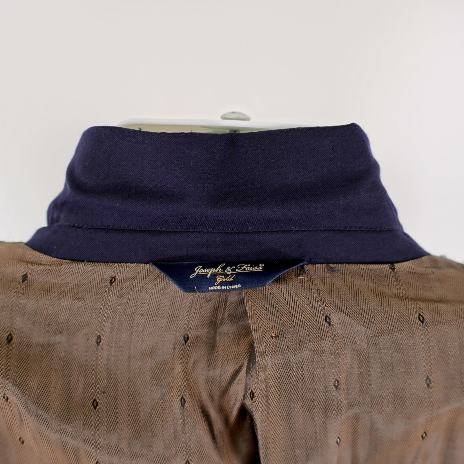 Joseph & Feiss Joseph & Feiss Gold Wool Blue 2 Button Blazer 46L Or Slim 48 Size 46L - 12 Thumbnail
