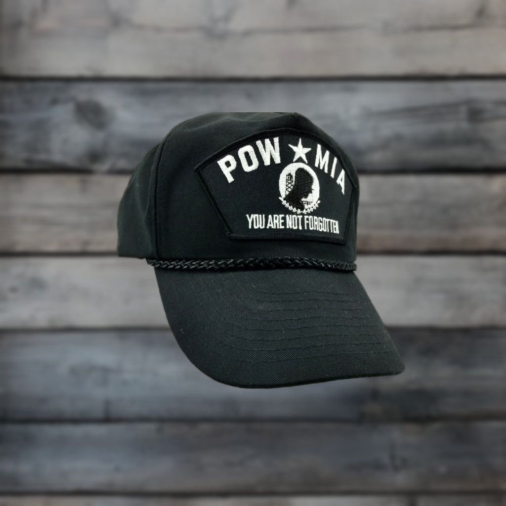 Vintage VINTAGE POW MIA Hat Snapback Cap Military You Are Not Forgotten Patch Men Adult Black 5 Panel Adjustable Nissun Size ONE SIZE - 1 Thumbnail