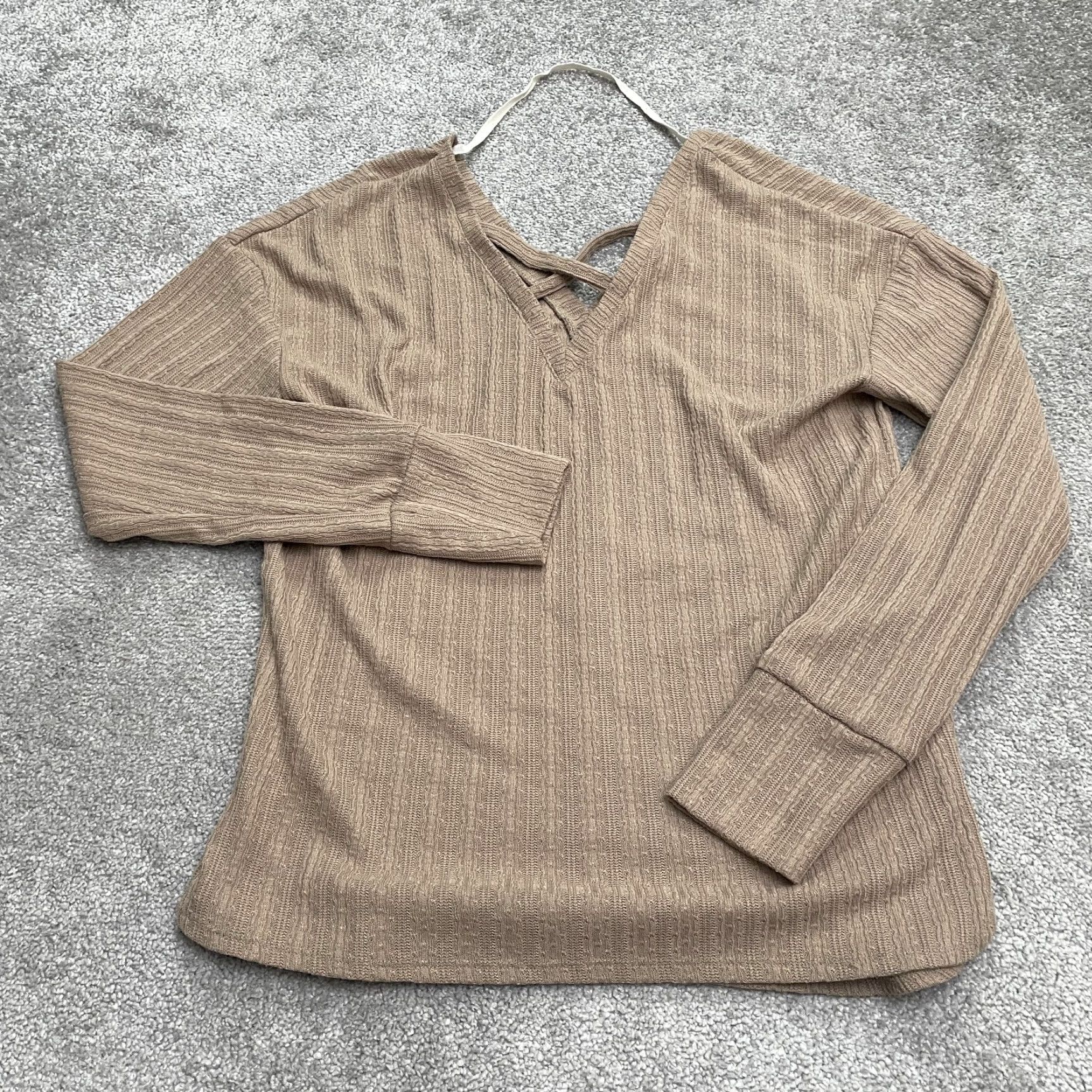 Vintage Loverich Pullover Sweater Womens S Brown V-Neck Knitted Long Sleeve Casual Knit Solid Regular Size S / US 4 / IT 40 - 2 Thumbnail