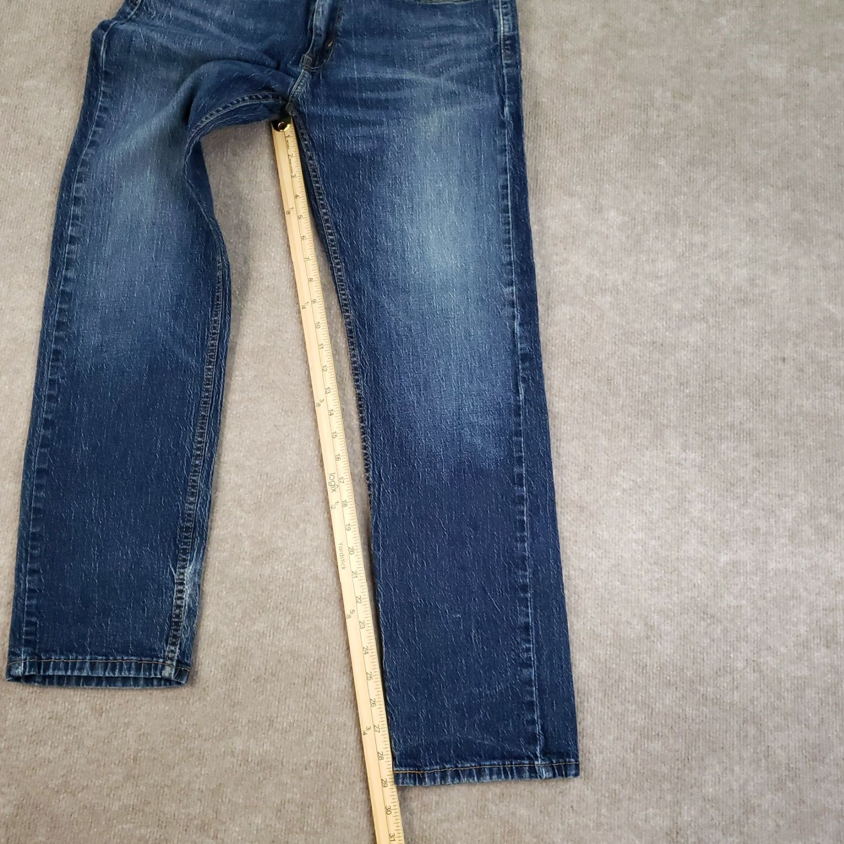 Levi's Levi's 505 Jeans Men 32x29 Blue Straight Classic Stretch Denim Casual Regular Modern 90s Mens Size US 32 / EU 48 - 3 Thumbnail