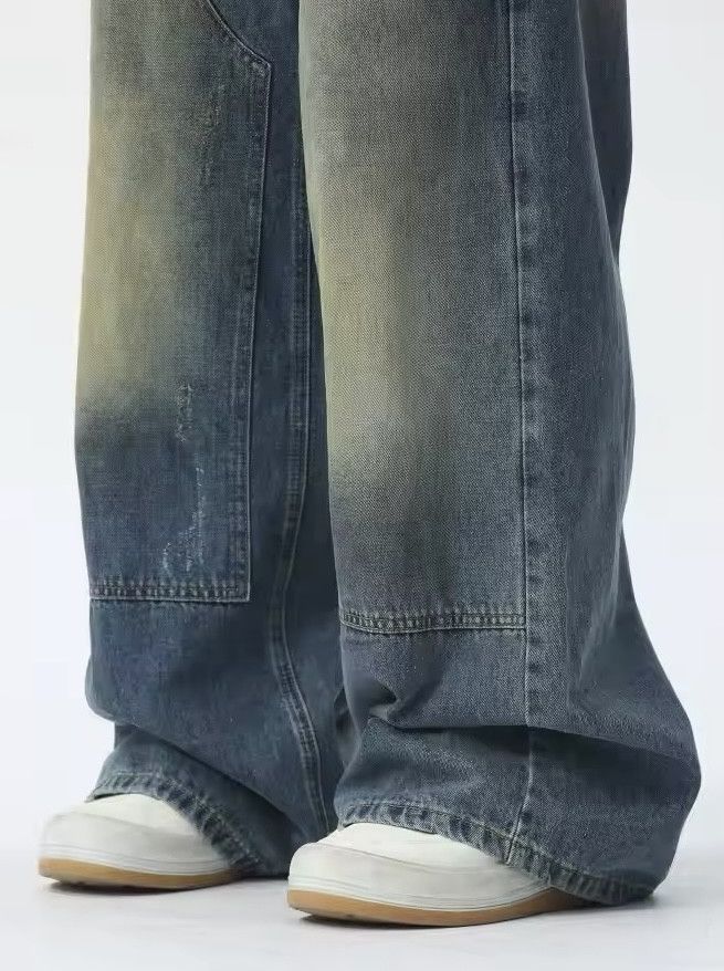 Japanese Brand × Jean Men Patched Pocket Wide Leg Jean Size US 29 - 7 Thumbnail