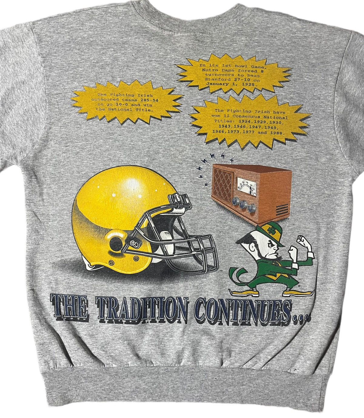 Vintage University of Notre Dame football crewneck sweater Size US L / EU 52-54 / 3 - 3 Thumbnail