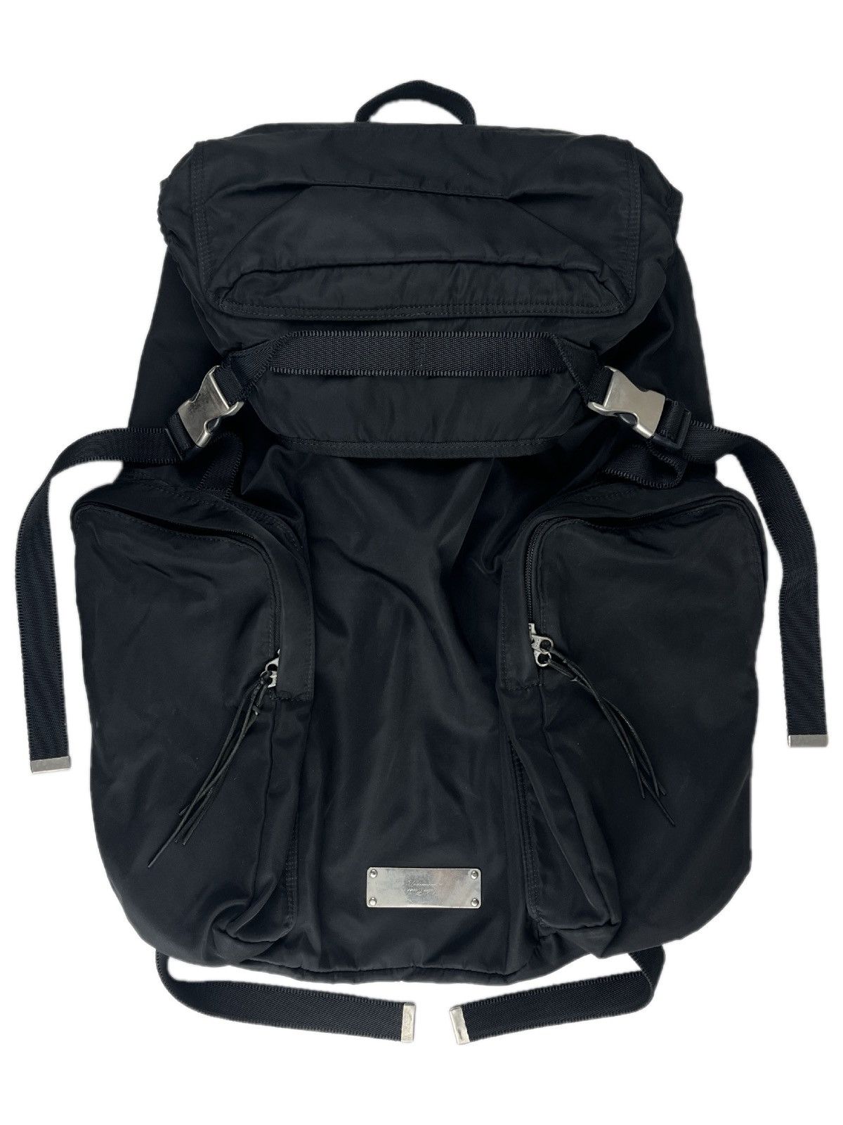image of Undercover Utility Cargo Prada Backpack Nylon in Black, Men's