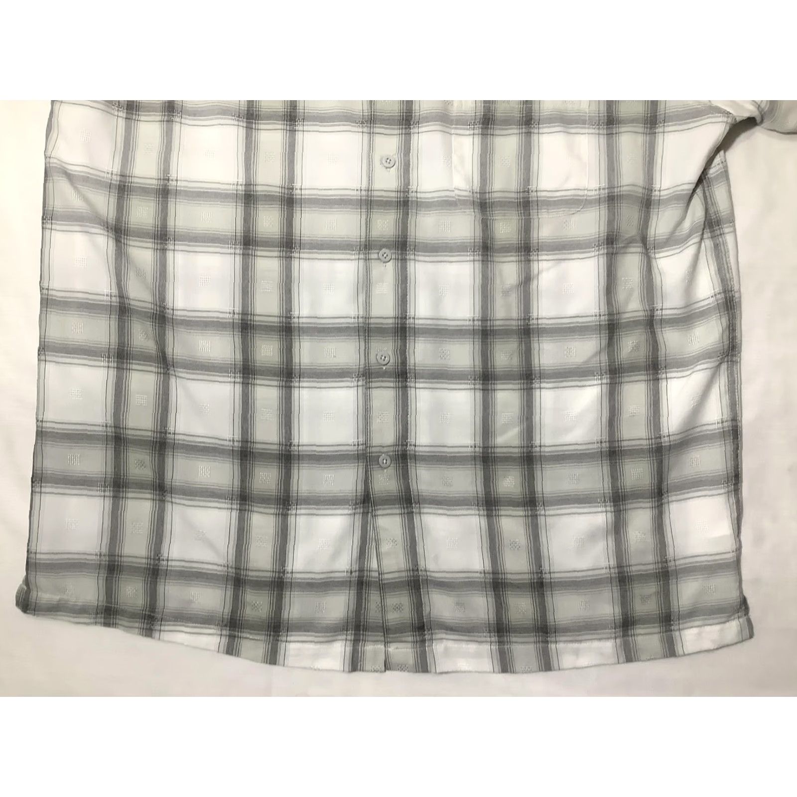 Haggar Haggar Shirt Mens XL Gray White Plaid Short Sleeve Button Front Casual Tighten with Pockets Size US XL / EU 56 / 4 - 5 Thumbnail