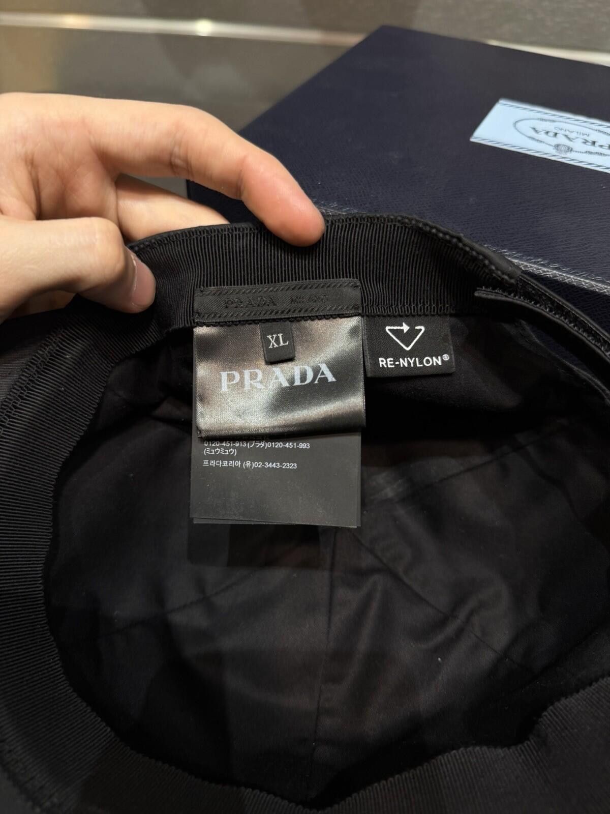 Prada Prada Re-Nylon Baseball Cap Unisex Black Size XL W Box Size ONE SIZE - 9 Thumbnail