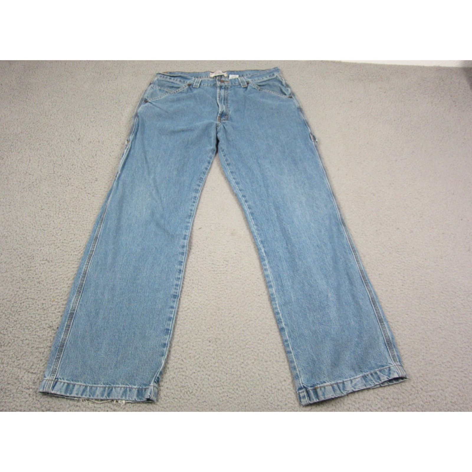 Levi's VINTAGE Levi's Jeans Mens 34x32 Blue Denim Carpenter Straight 90s 80s Baggy Pocket Zipper Button Baggy Denim Jeans Mens Regular Blue 34x32 Size US 34 / EU 50 - 2 Thumbnail