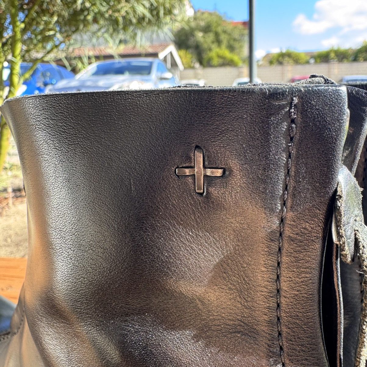 Ma+ M.a+ black leather double-zip boots, fits Size 42.5 Size US 9 / EU 42 - 6 Thumbnail