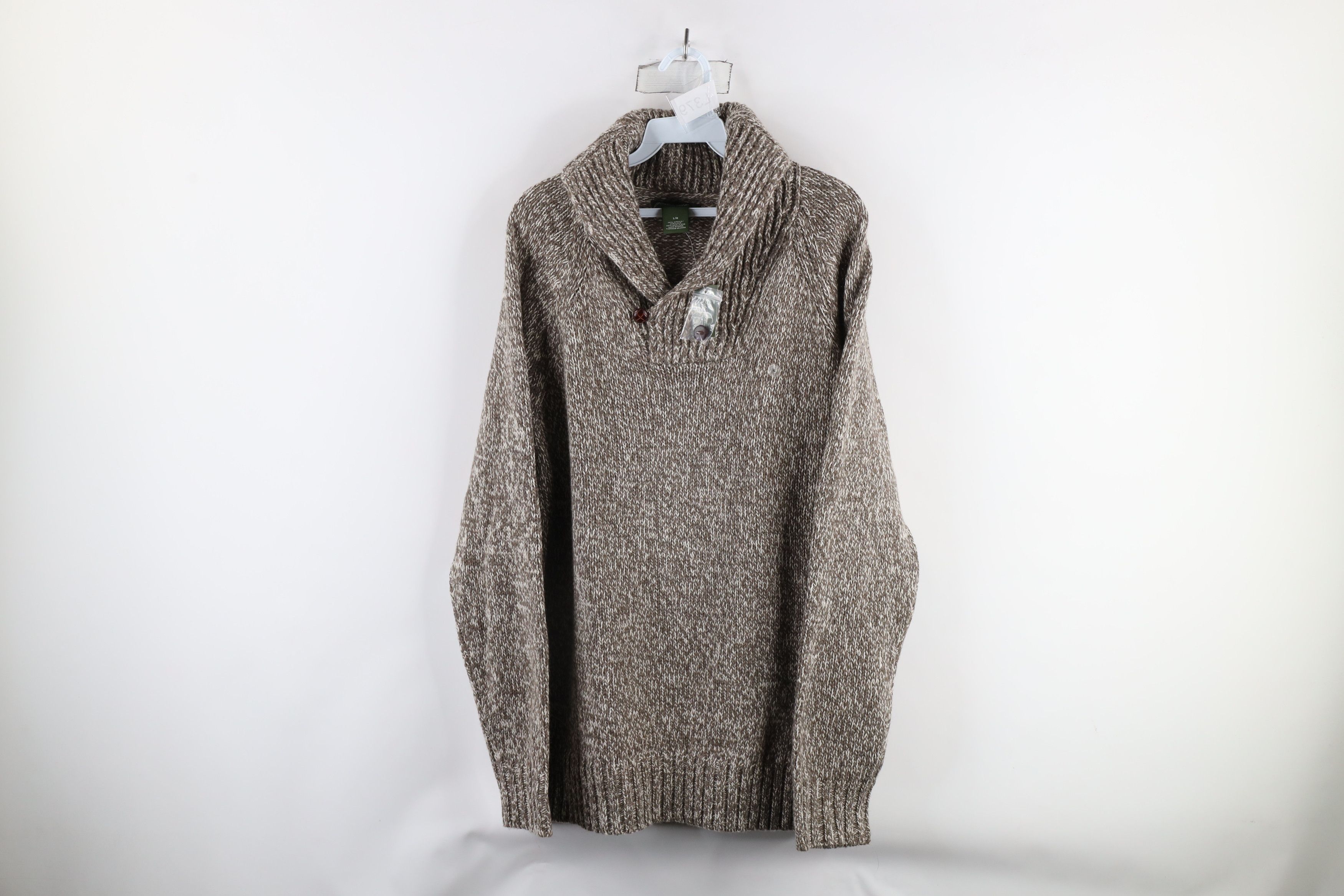 Eddie Bauer × Vintage Deadstock Vintage Eddie Bauer Wool Blend Knit Shawl Sweater Size US L / EU 52-54 / 3 - 1 Thumbnail