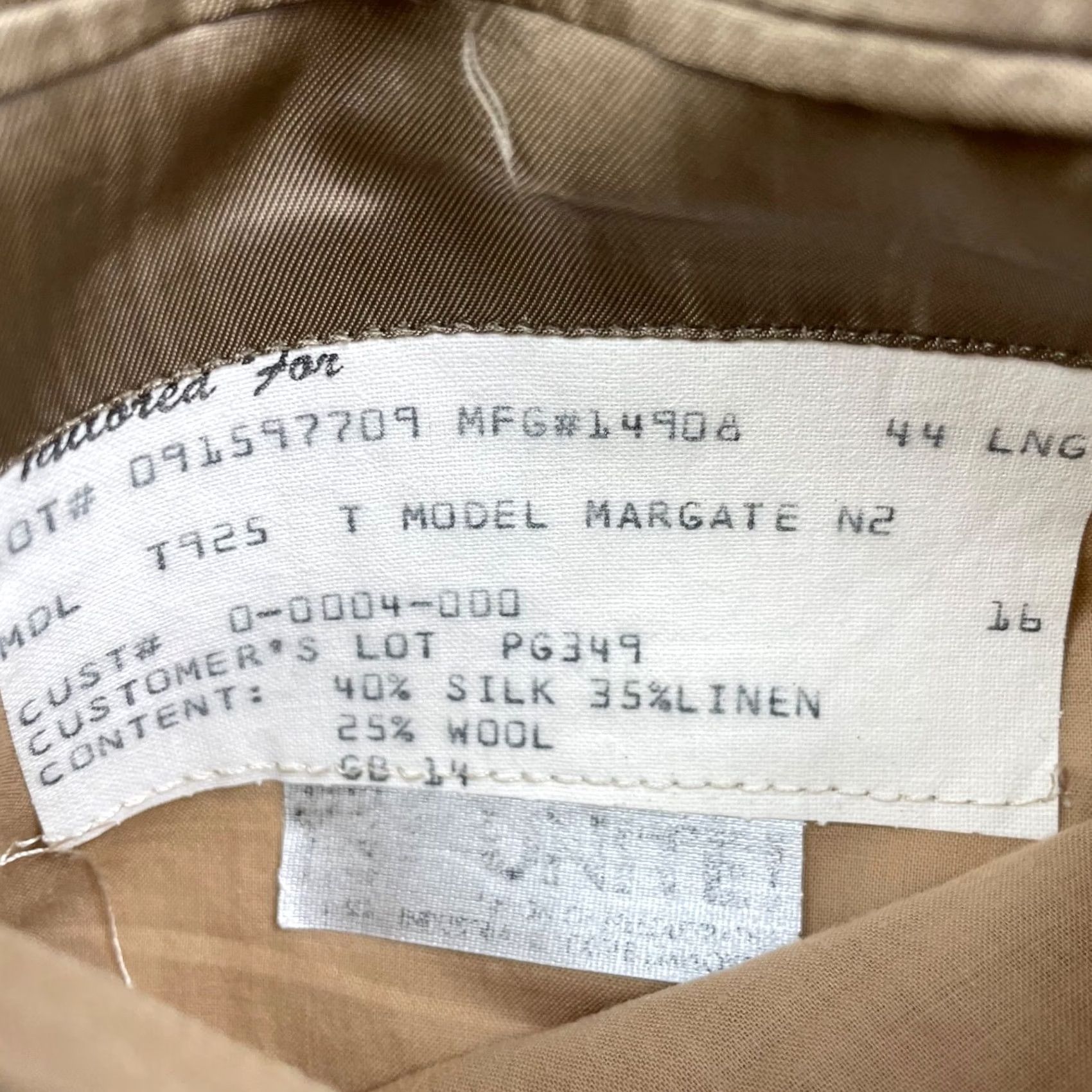 Vintage VINTAGE Hickey Freeman Blazer Men’s Beige Tweed Silk/Linen/Wool 44L 2-Button Single-Breasted Notch Lapel Long Jacket/Coat Mens Size 44R - 6 Thumbnail