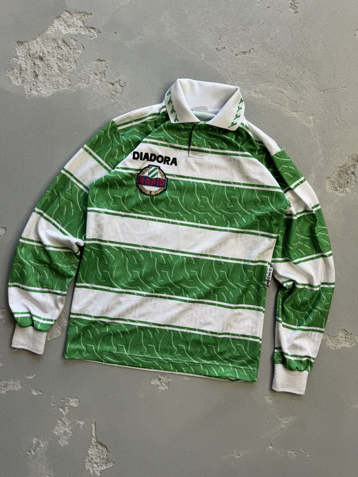 Diadora × Vintage Match Worn Vintage 90s 1995-1996 Rapid Wien Vienna Size US S / EU 44-46 / 1 - 4 Thumbnail