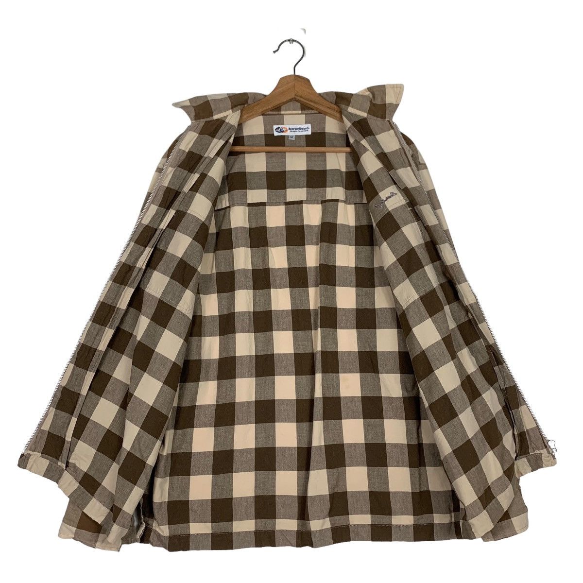 Japanese Brand BEARSURFBOARDS Checked Collared Jacket #0388-C18 Size US M / EU 48-50 / 2 - 11 Thumbnail