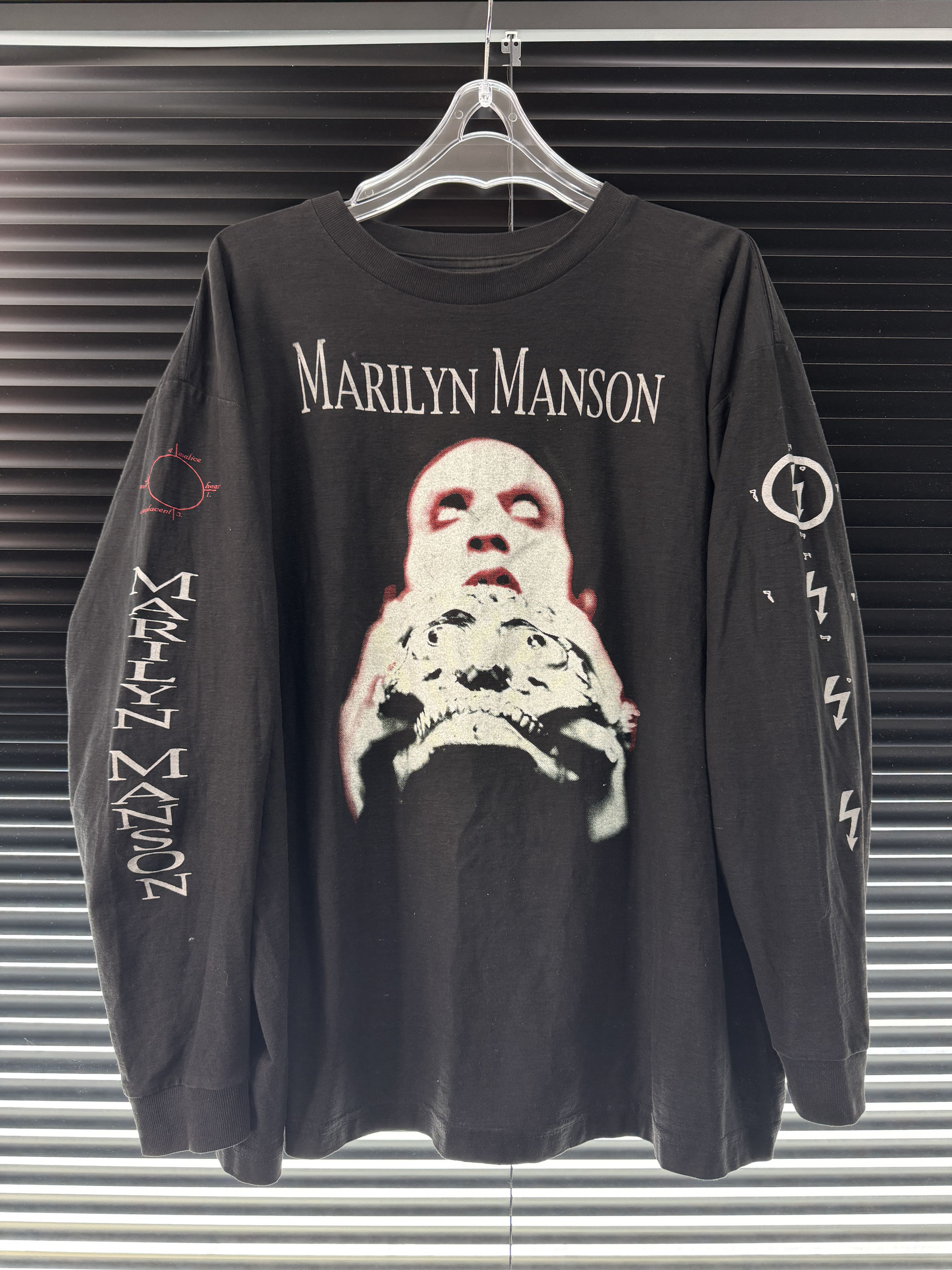 Band Tees Rare 90s Marilyn Manson Antichrist Superstar Longsleeve Size US XL / EU 56 / 4 - 1 Thumbnail