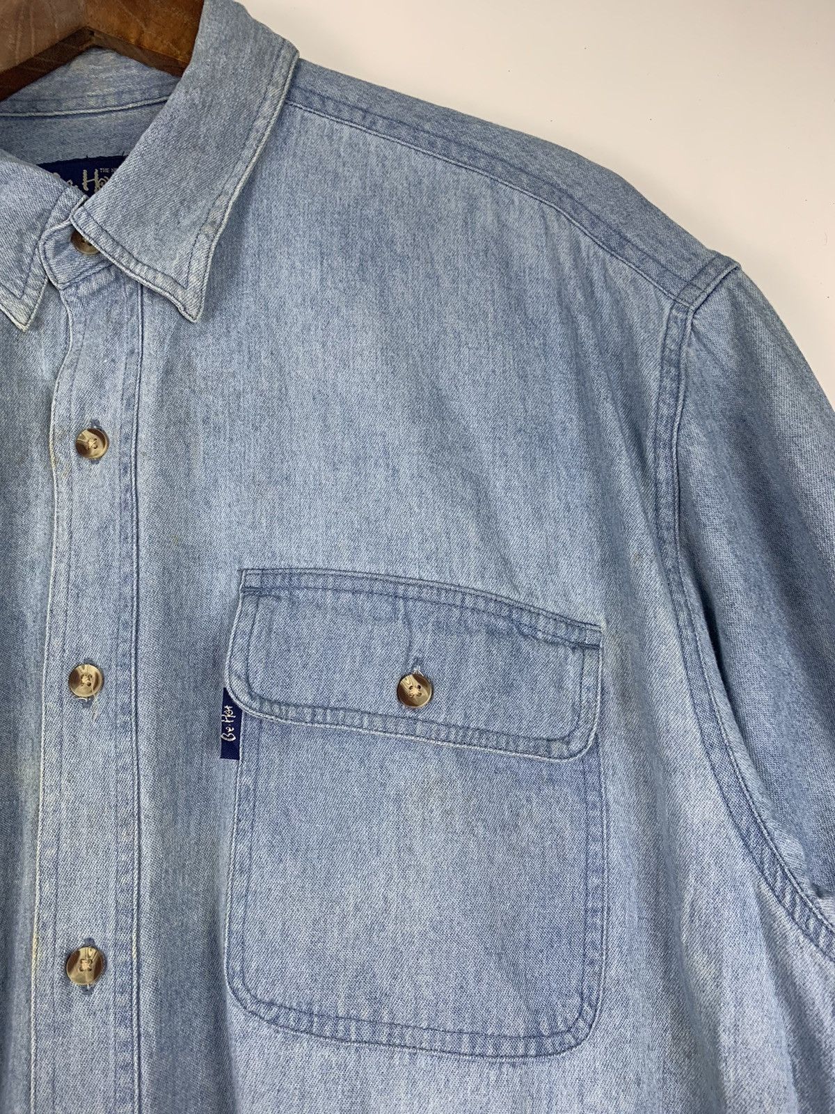 Japanese Brand × Vintage Vintage Be-Hot button denim shirt Size US L / EU 52-54 / 3 - 8 Thumbnail