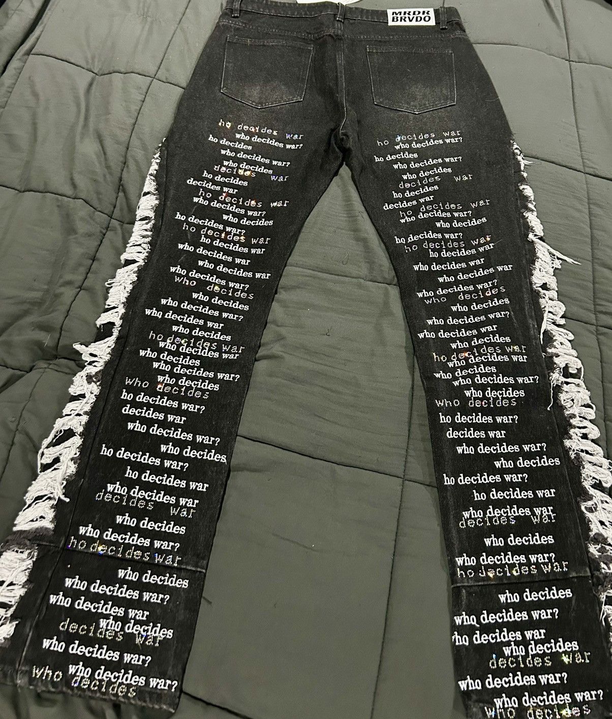 Who Decides War Who Decides War "Scripture" Ultra Flare Distressed Denim Size US 36 / EU 52 - 6 Thumbnail