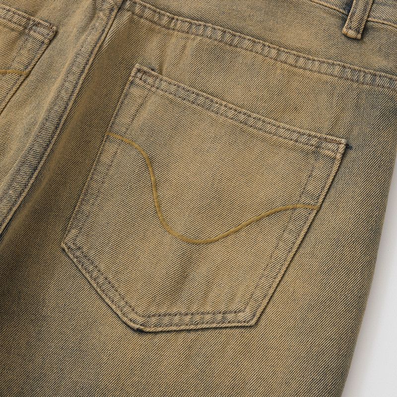 Vintage Retro men's washed distressed straight leg flared jeans Size US 32 / EU 48 - 4 Thumbnail