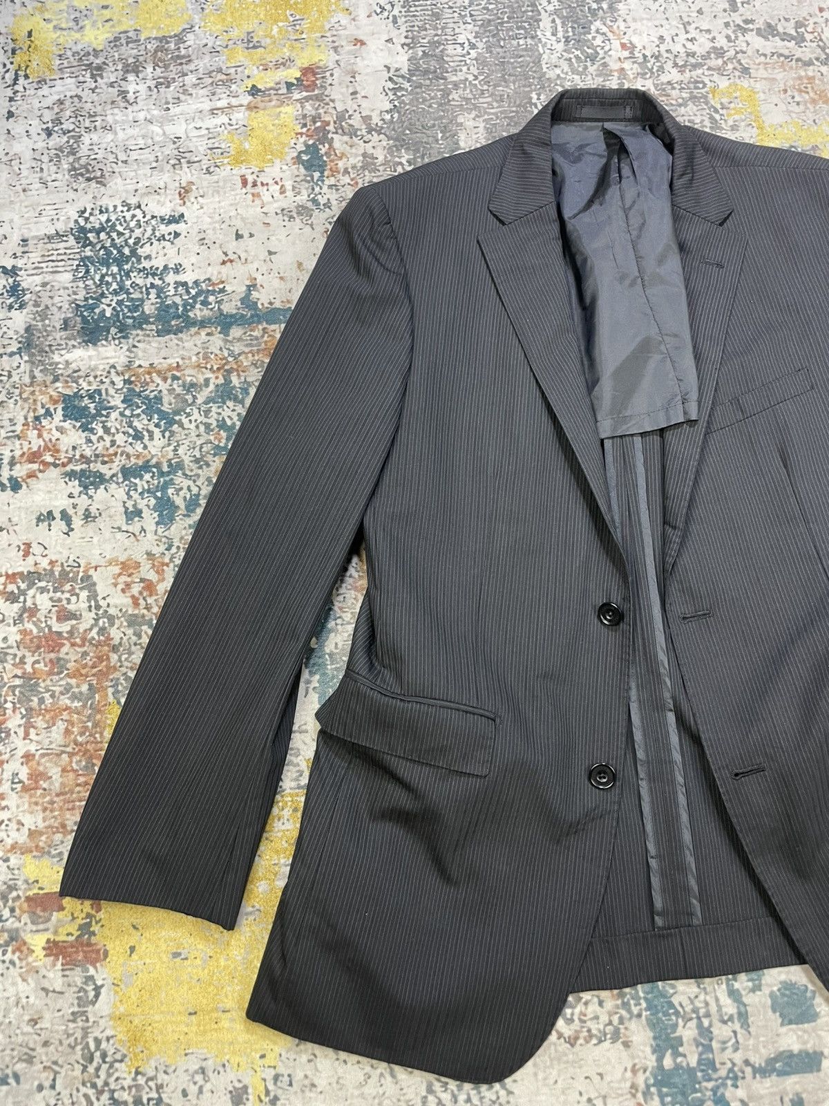 Burberry Burberry Black Label Pinstripes Notch Lapel Blazer Size 40L - 4 Thumbnail