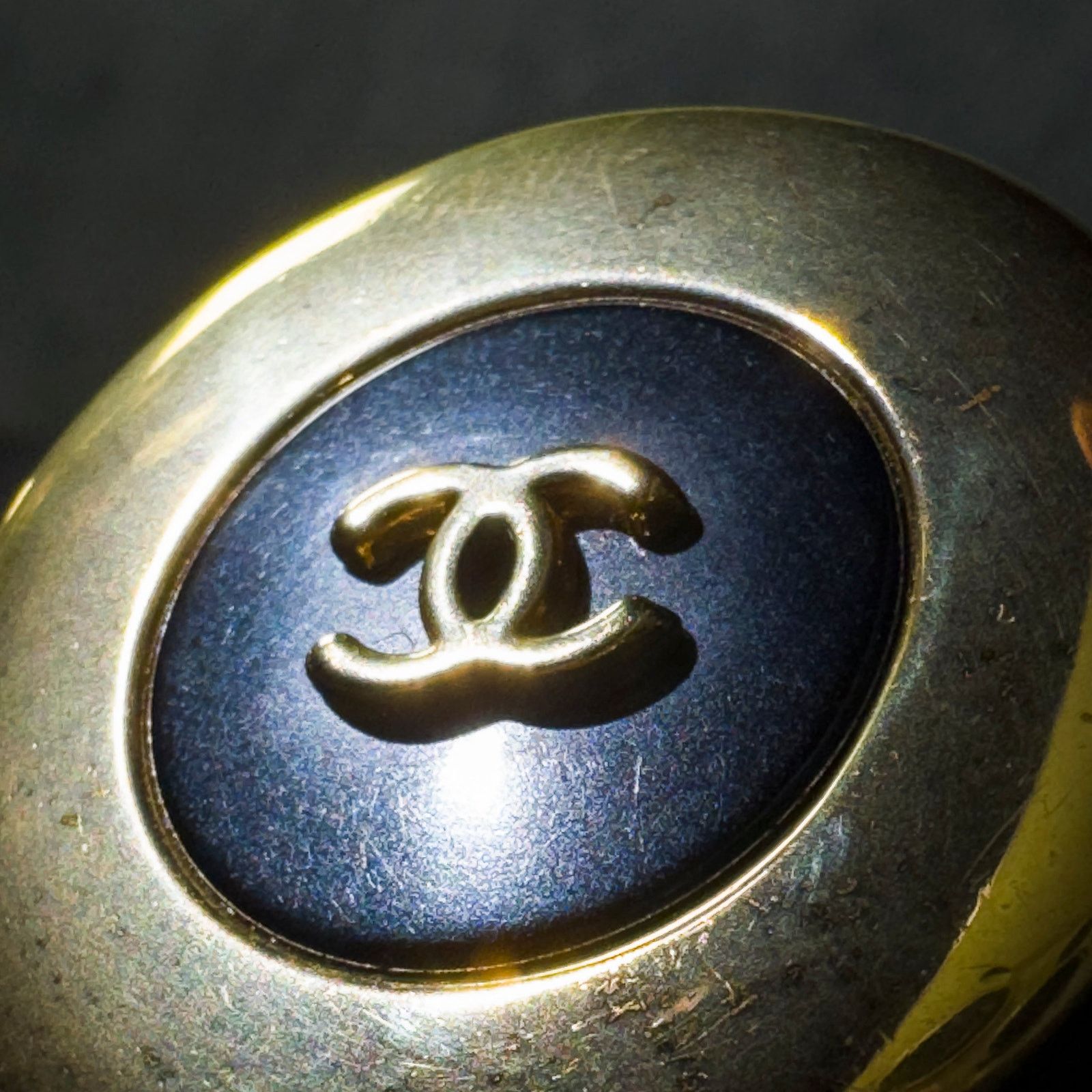 Chanel Vintage Chanel Black CC Button Earrings Size ONE SIZE - 4 Thumbnail