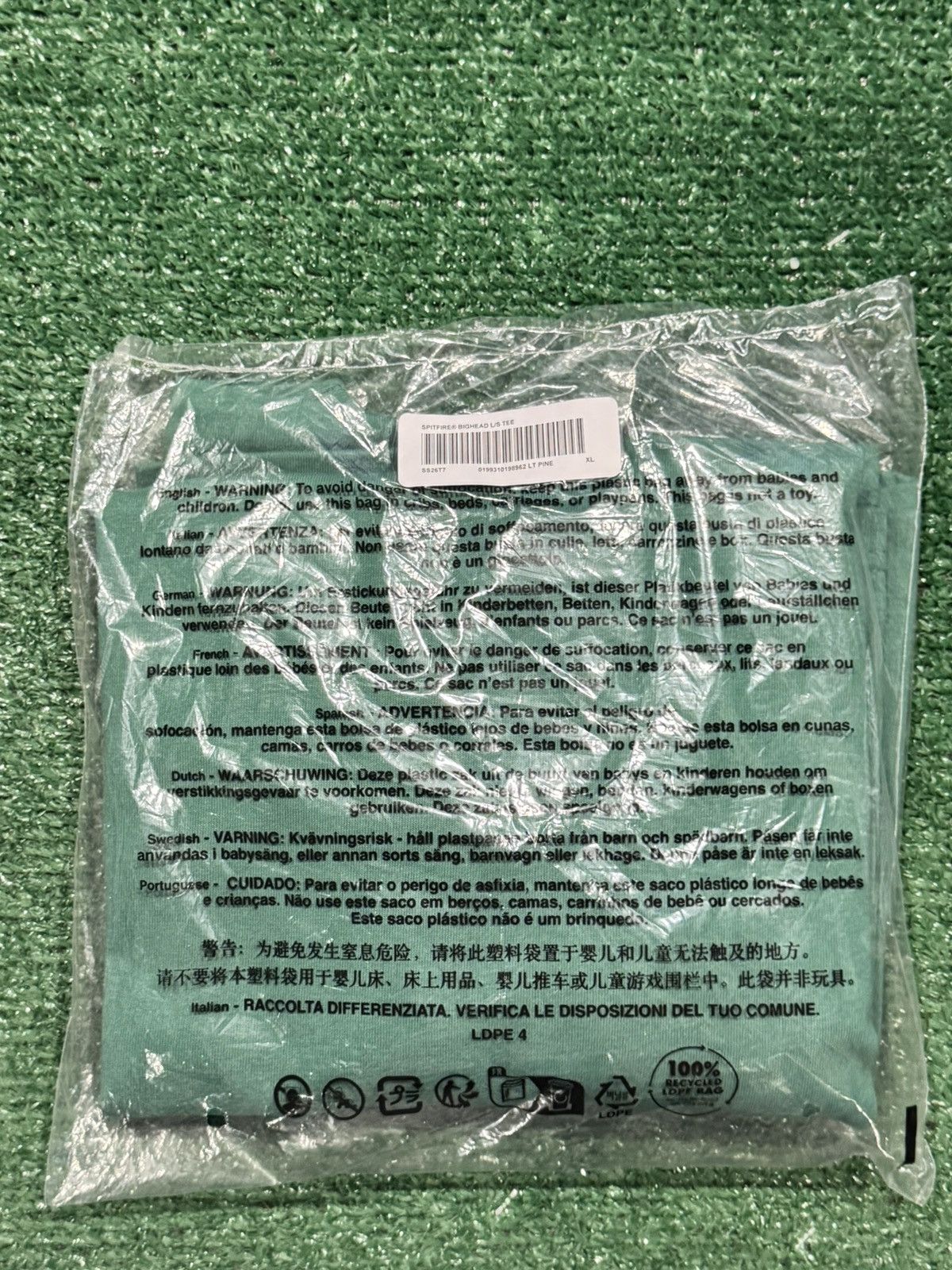 Supreme Spitfire L/S Tee Light Pine Size XL ss26