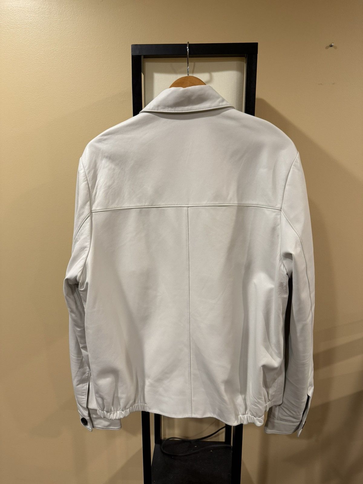 Prada Prada Nappa White / Light Grey Leather Zip Up Blouson Jacket Size US L / EU 52-54 / 3 - 2 Thumbnail