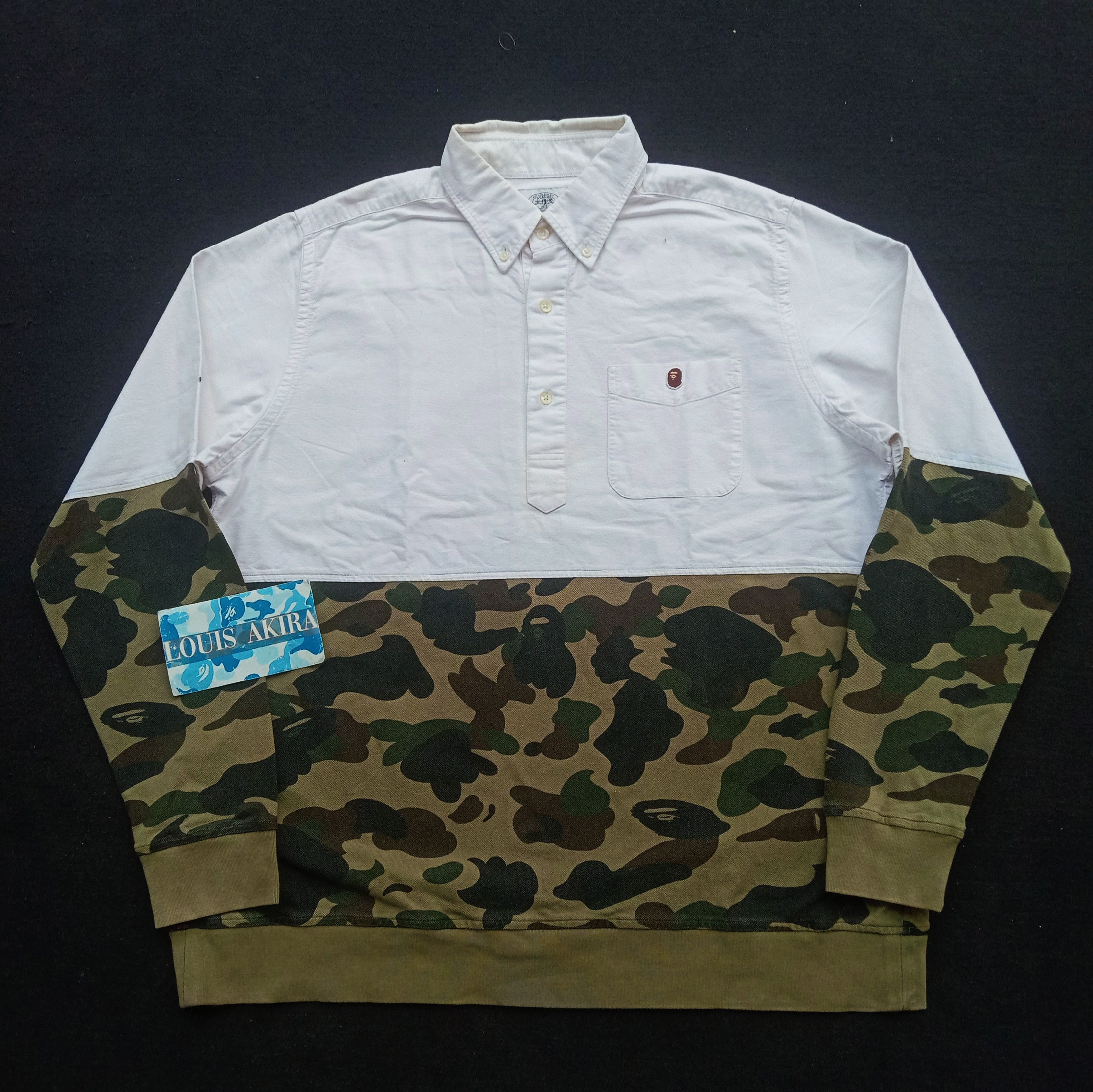 image of Bape 2016 1St Camo Pullover Shirt in Green, Men's (Size XL)