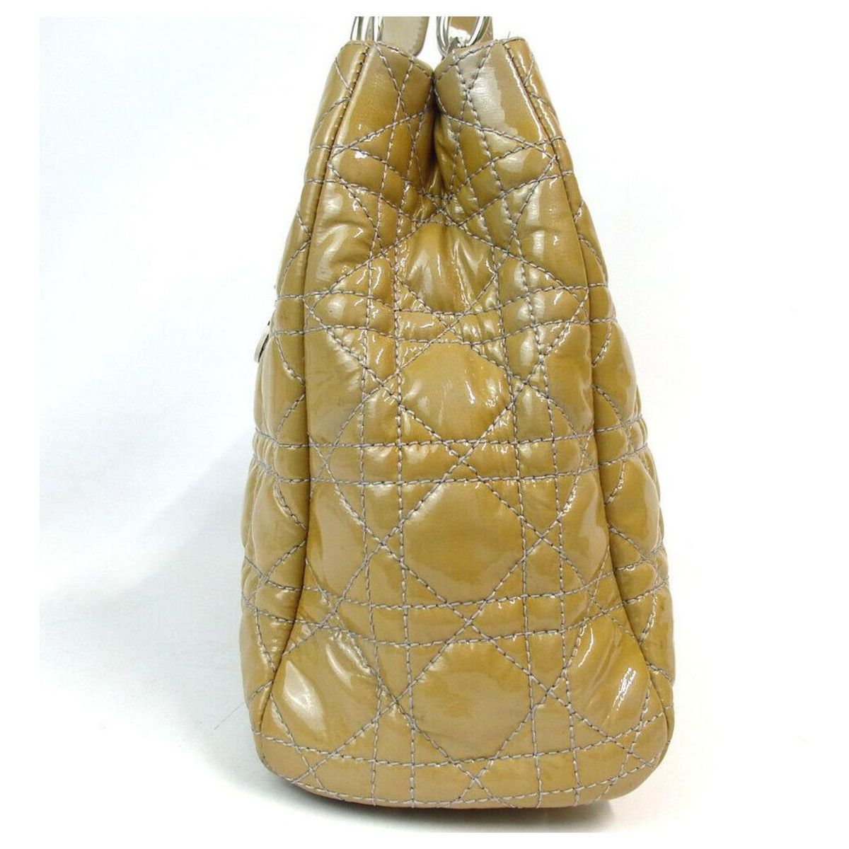 Dior Authentic Christian Dior Chain Beige Cannage Leather Bag Size ONE SIZE - 13 Thumbnail