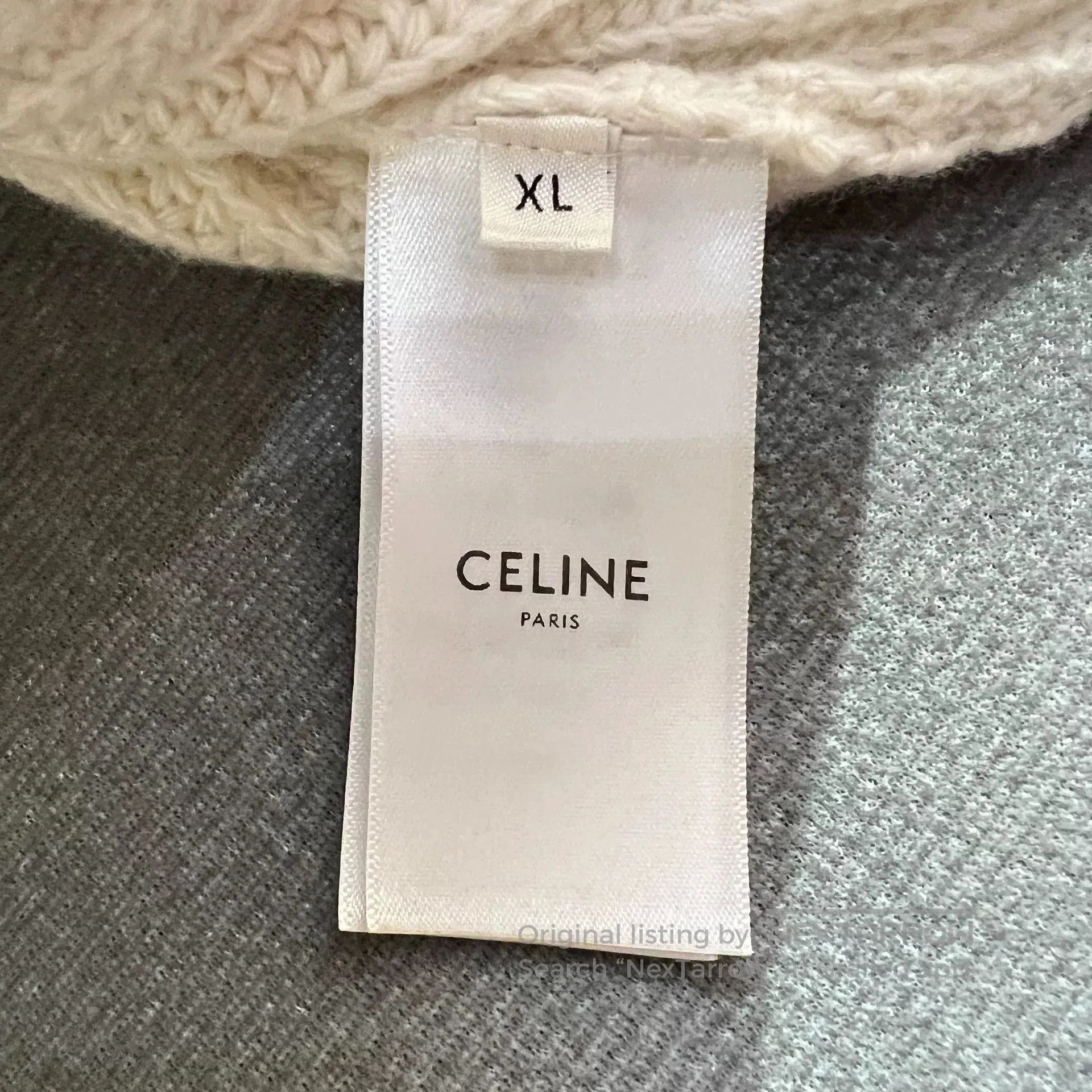 Celine Celine White Rivet Logo Wool Knit Sweater. Size XL / US 12-14 / IT 48-50 - 6 Thumbnail